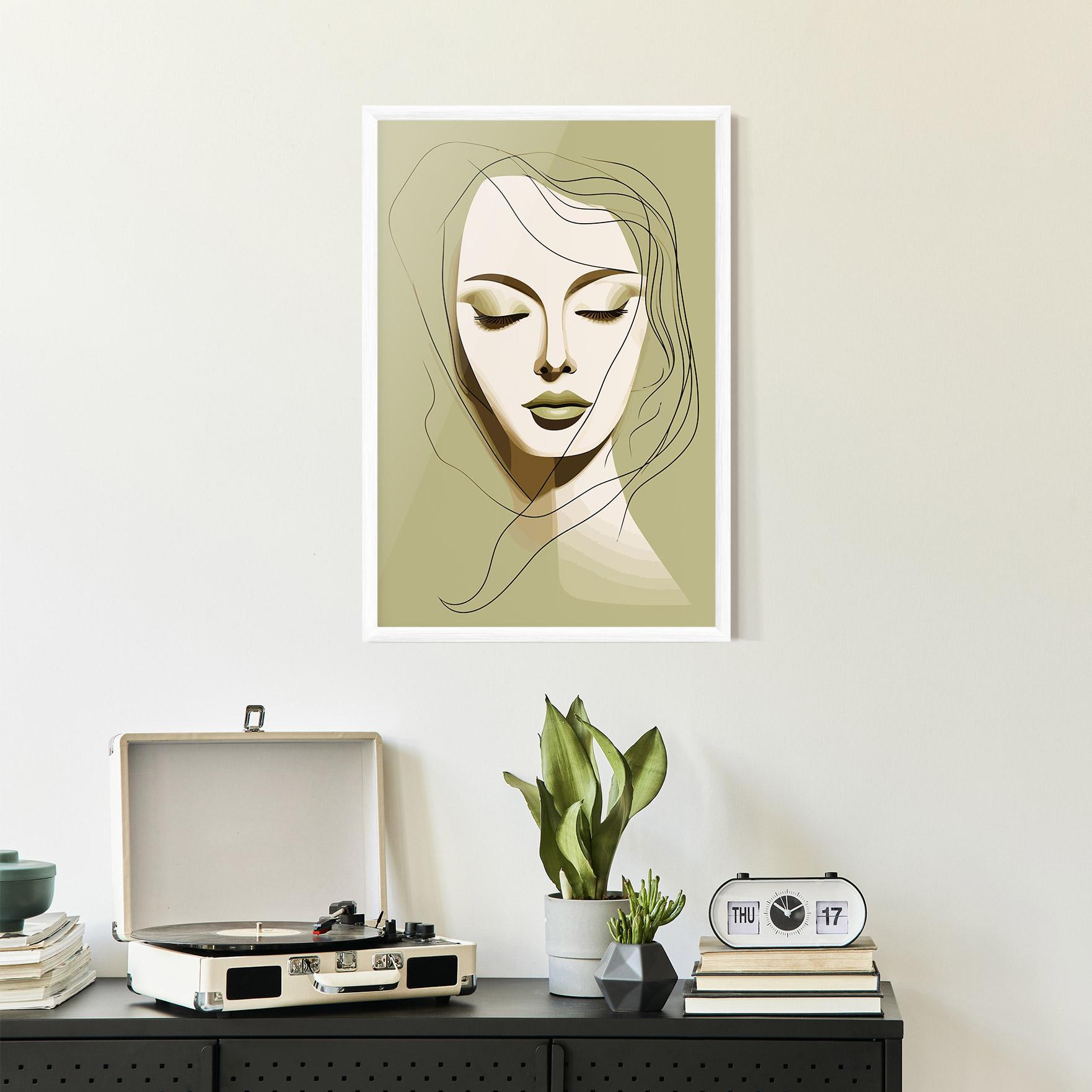 Gerahmte Poster Cream Womans Face mockup 2