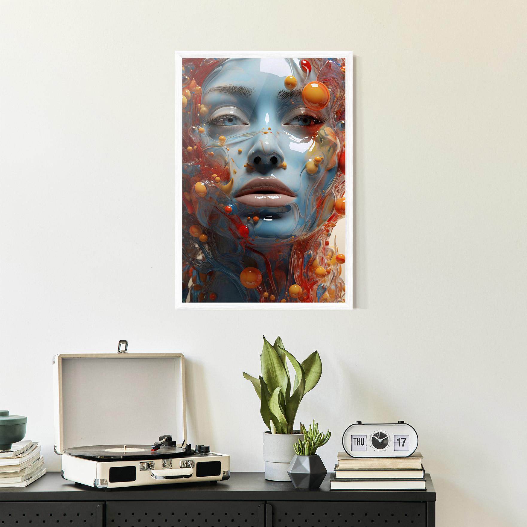 Gerahmte Poster Pretty Blue Face mockup 2