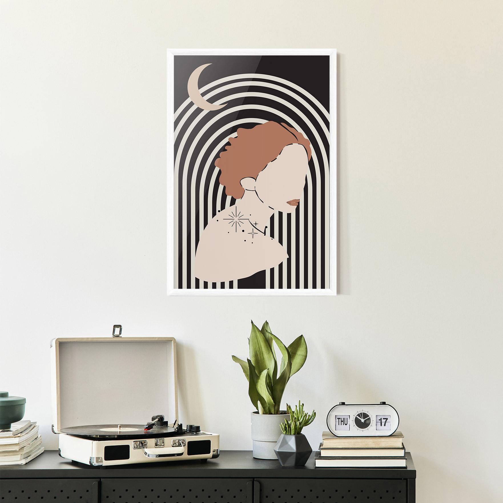 Gerahmte Poster Woman Orange Lips mockup 2