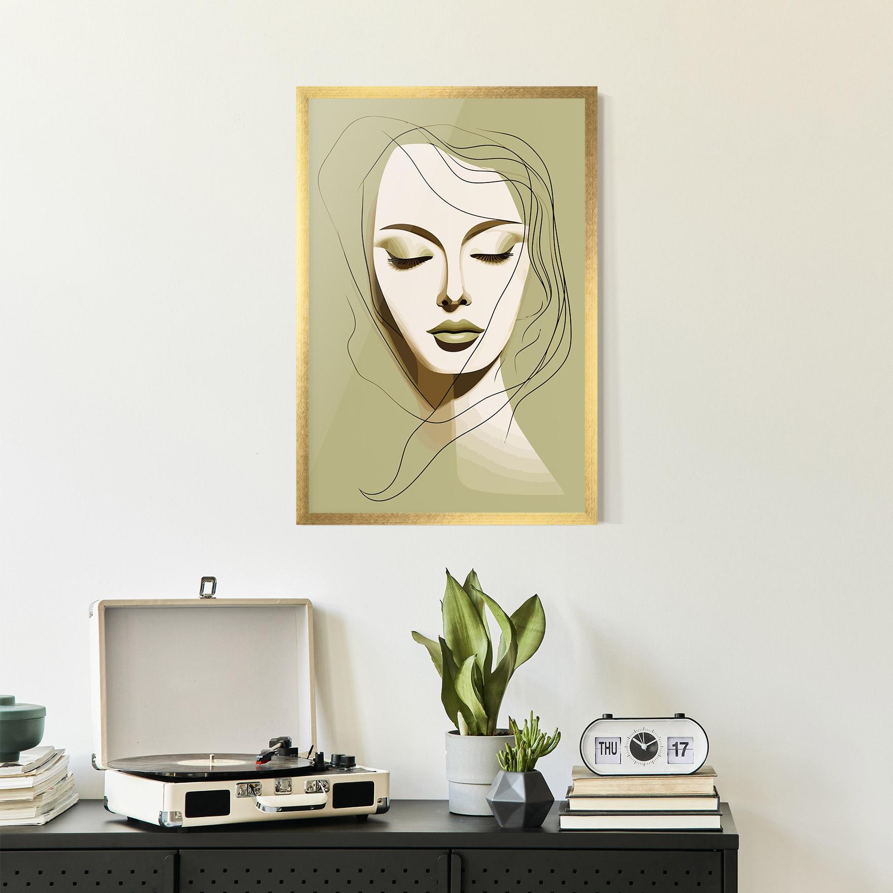 Gerahmte Poster Cream Womans Face mockup 2