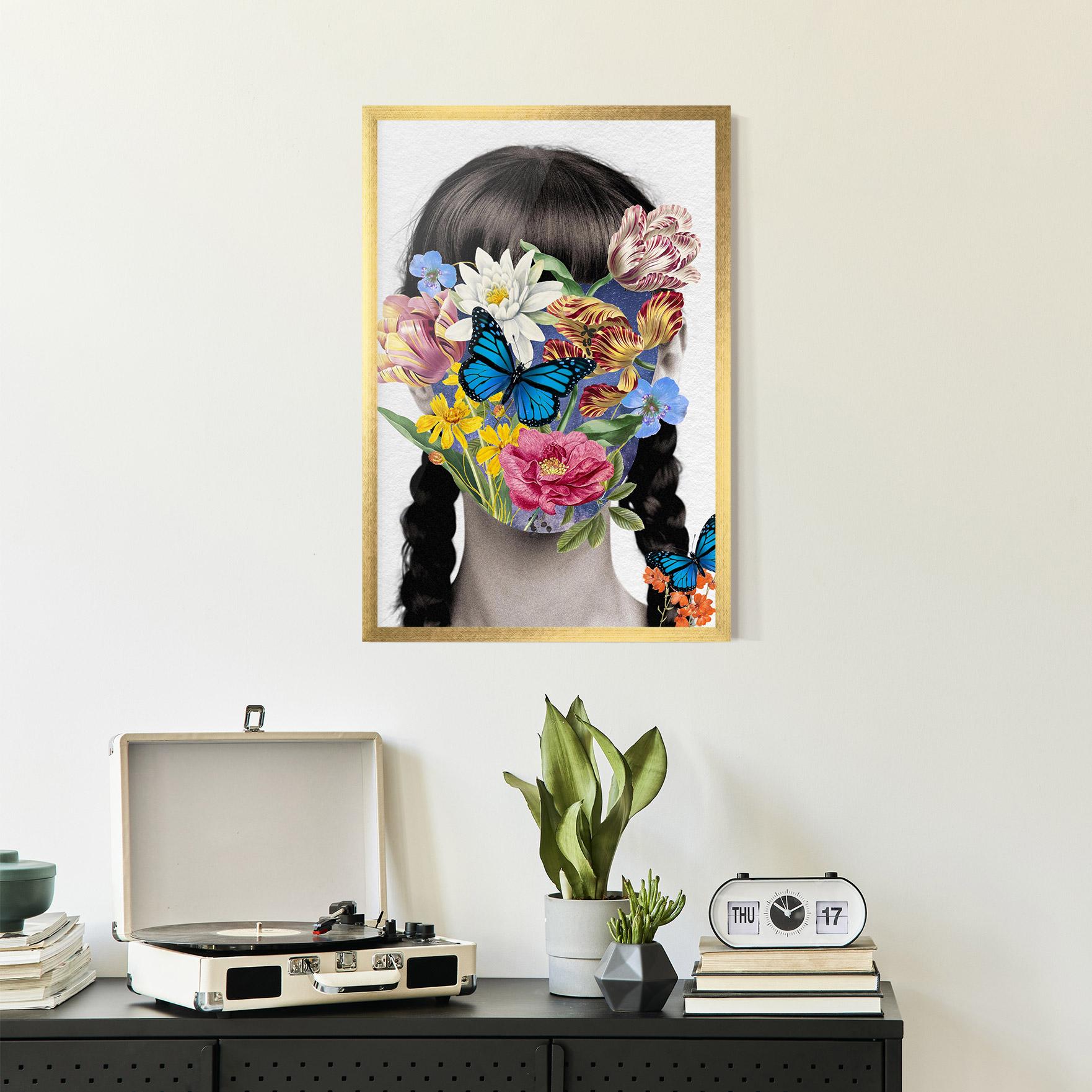 Gerahmte Poster Flower Face Woman mockup 2