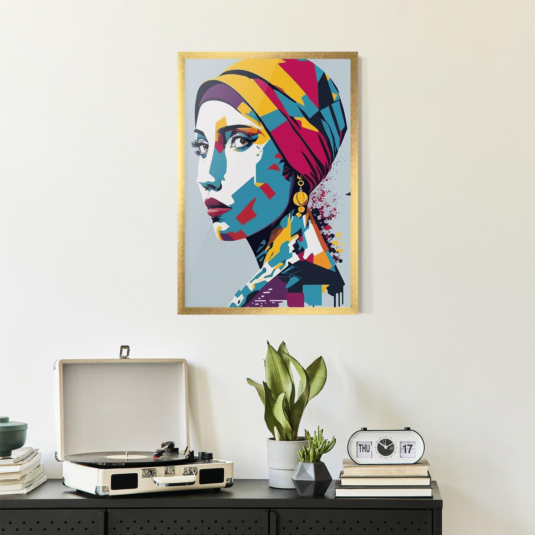 Gerahmte Poster Long Face Woman mockup 2