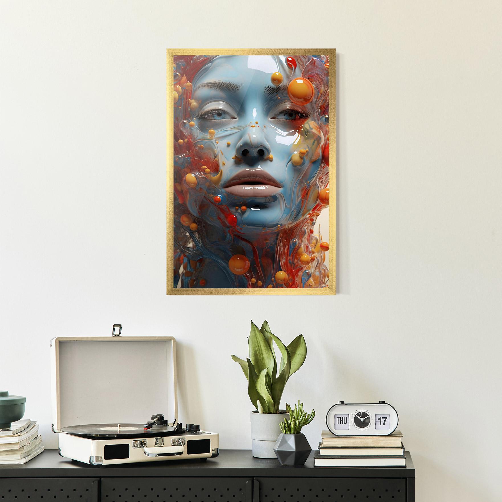 Gerahmte Poster Pretty Blue Face mockup 2