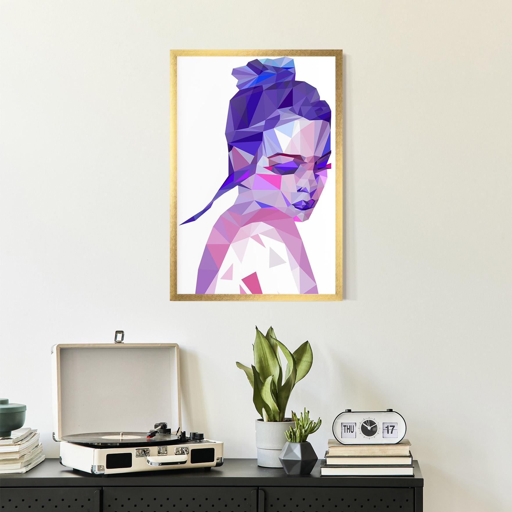 Gerahmte Poster Purple Poly Girl mockup 2