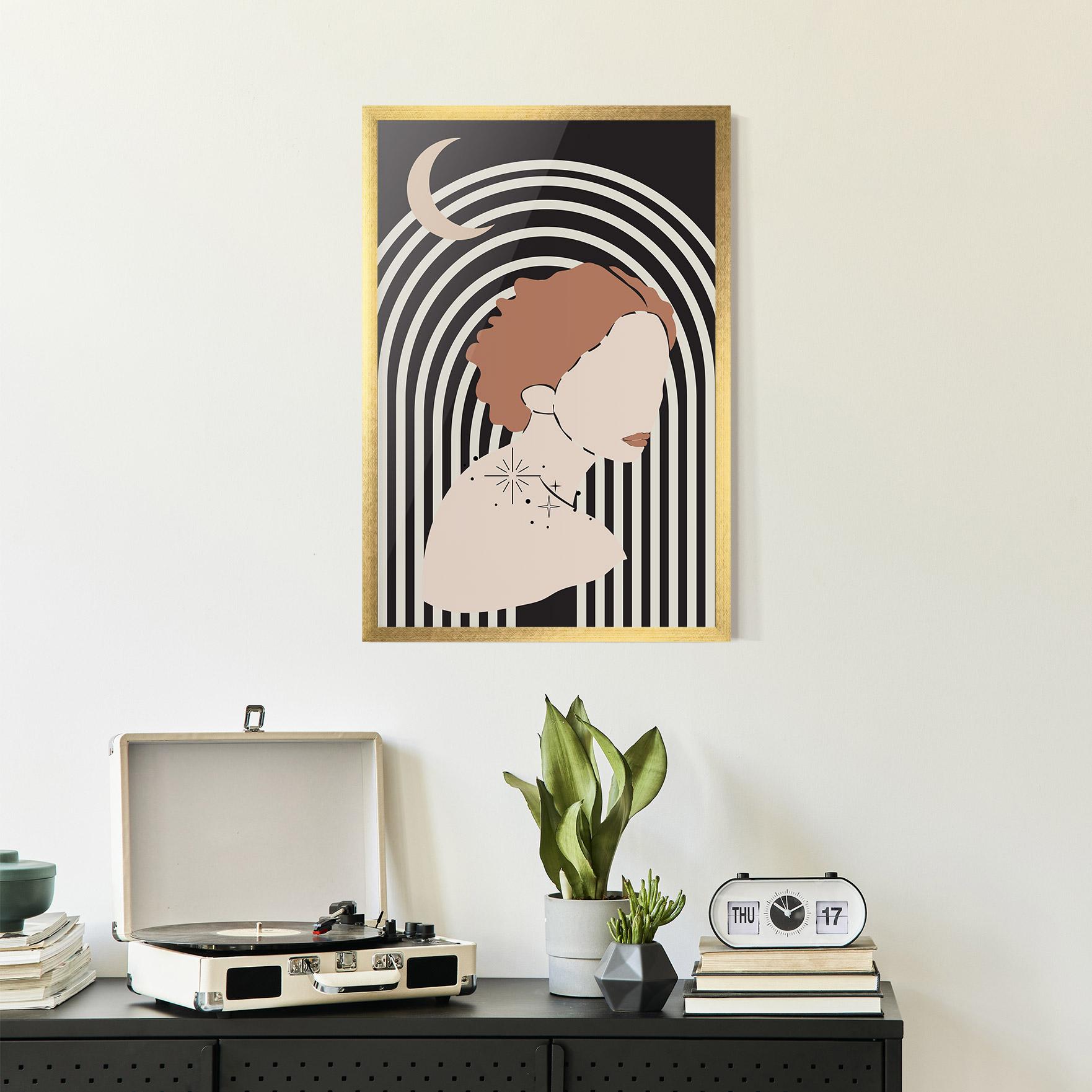 Gerahmte Poster Woman Orange Lips mockup 2