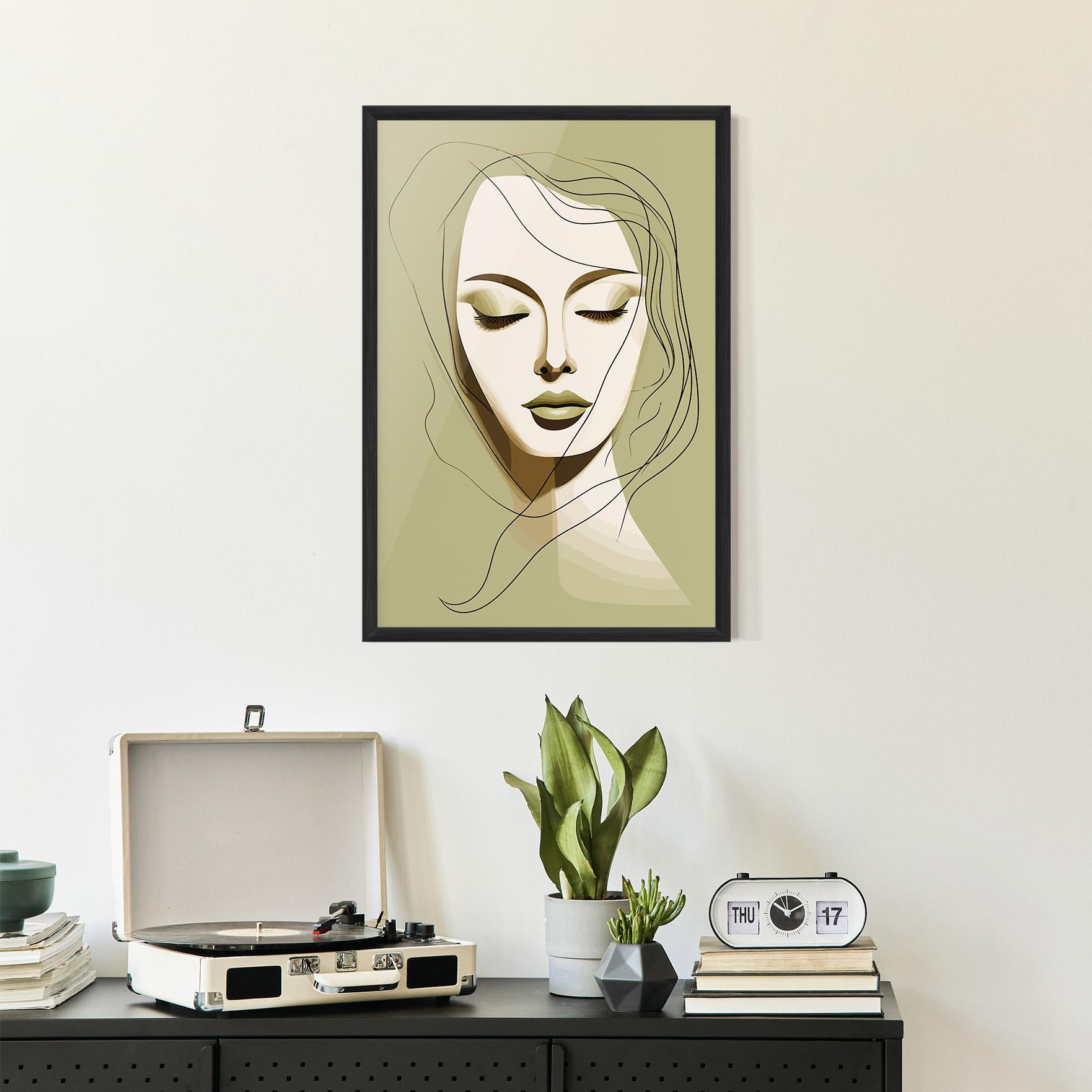 Gerahmte Poster Cream Womans Face mockup 2