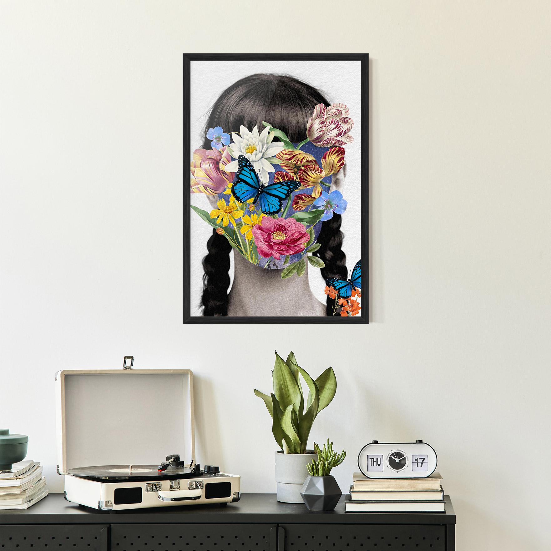 Gerahmte Poster Flower Face Woman mockup 2