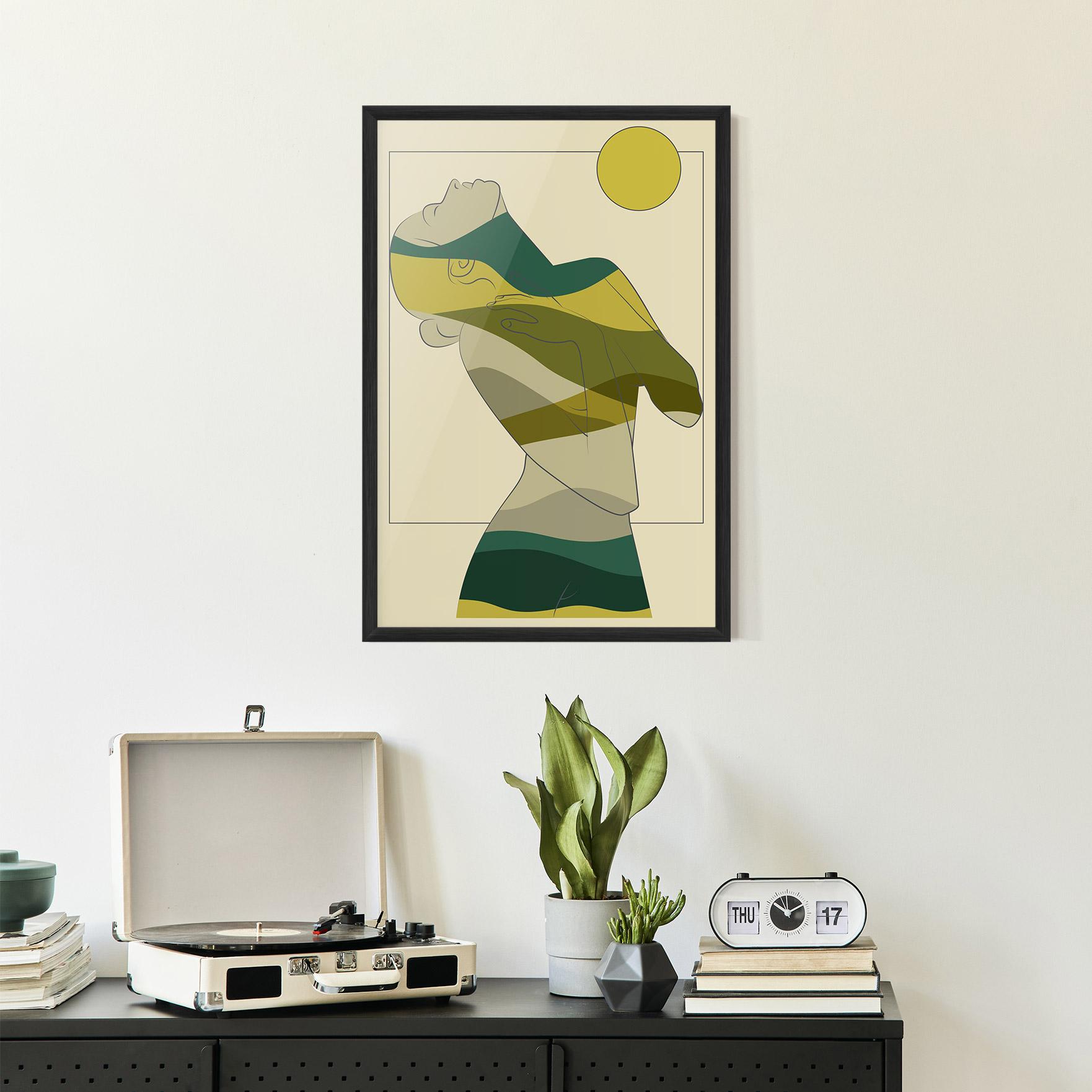 Gerahmte Poster Green Nature Woman mockup 2