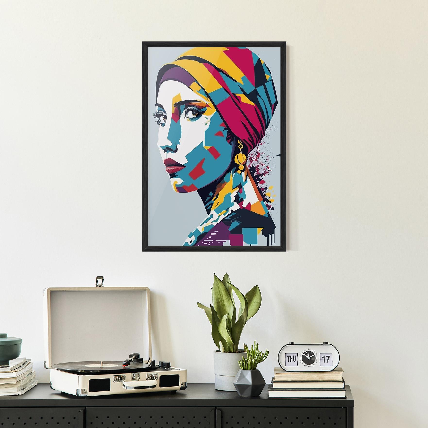 Gerahmte Poster Long Face Woman mockup 2