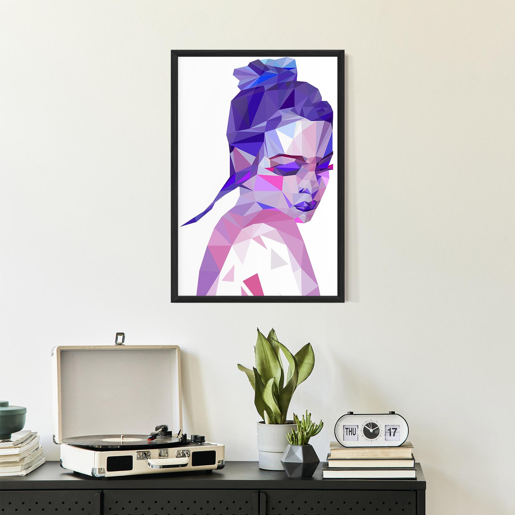 Gerahmte Poster Purple Poly Girl mockup 2