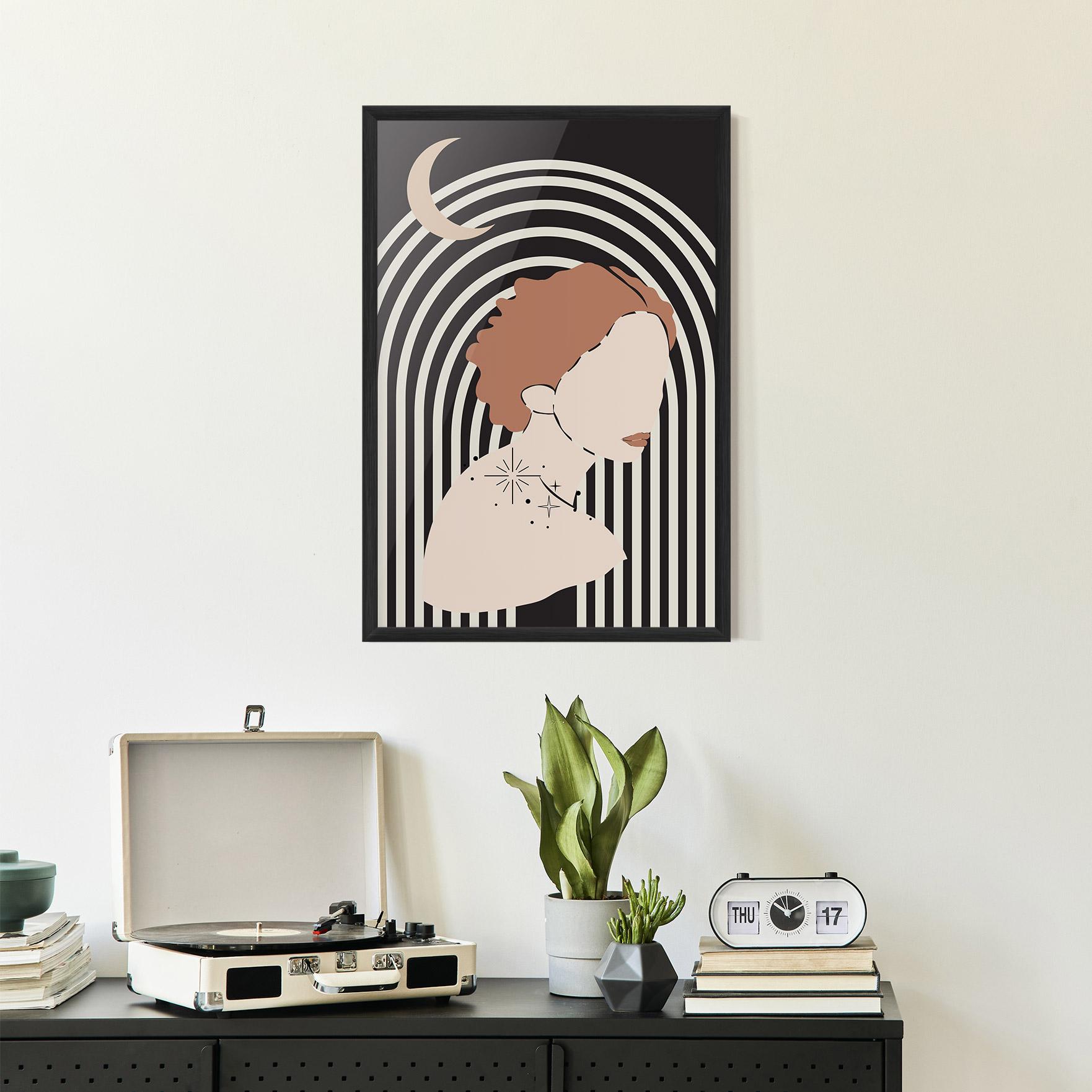 Gerahmte Poster Woman Orange Lips mockup 2