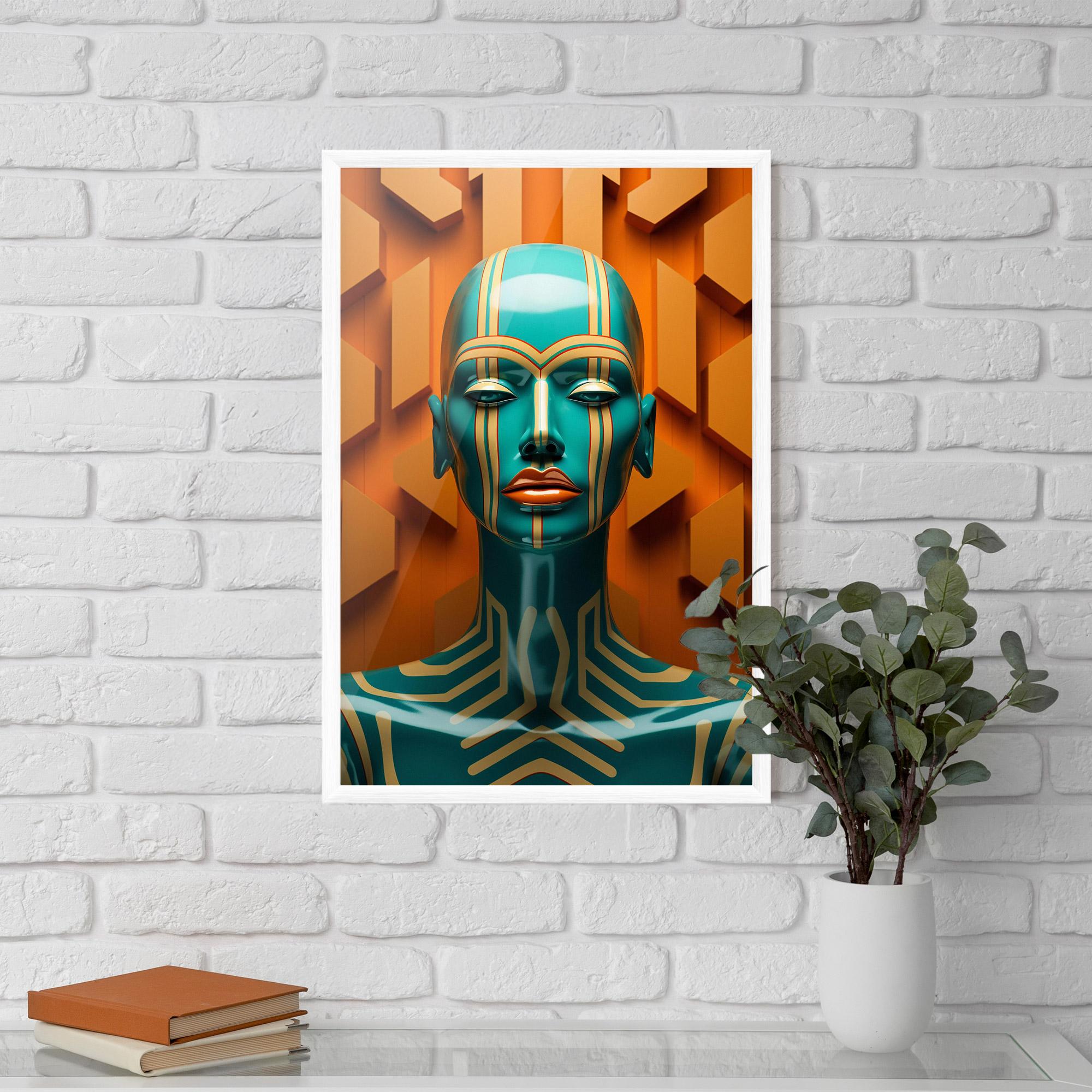 Gerahmte Poster Abstract Blue Woman mockup 5