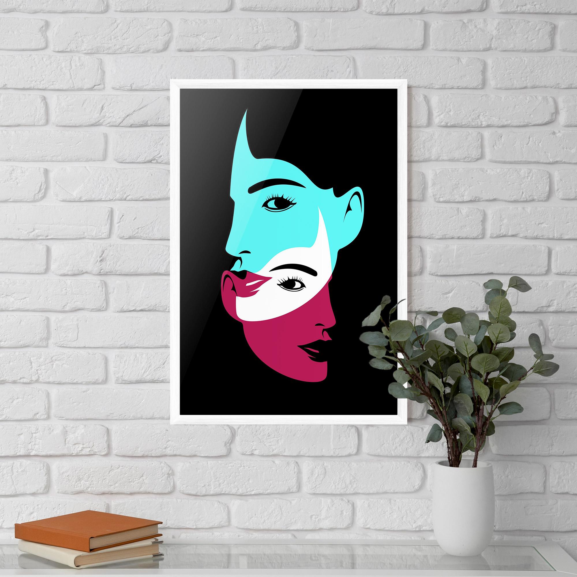 Gerahmte Poster Blue Pink Women mockup 5
