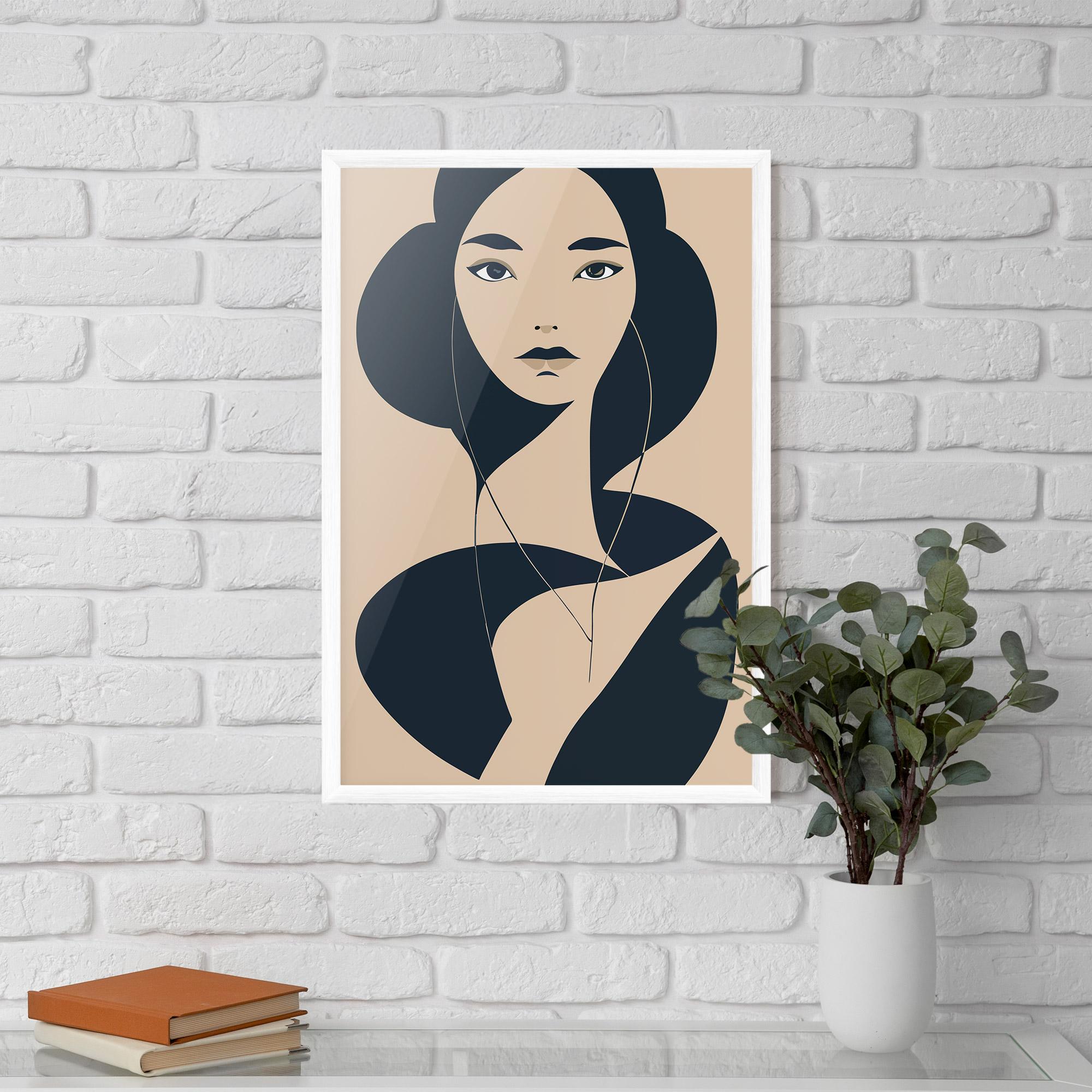 Gerahmte Poster Cream Blue Woman mockup 5