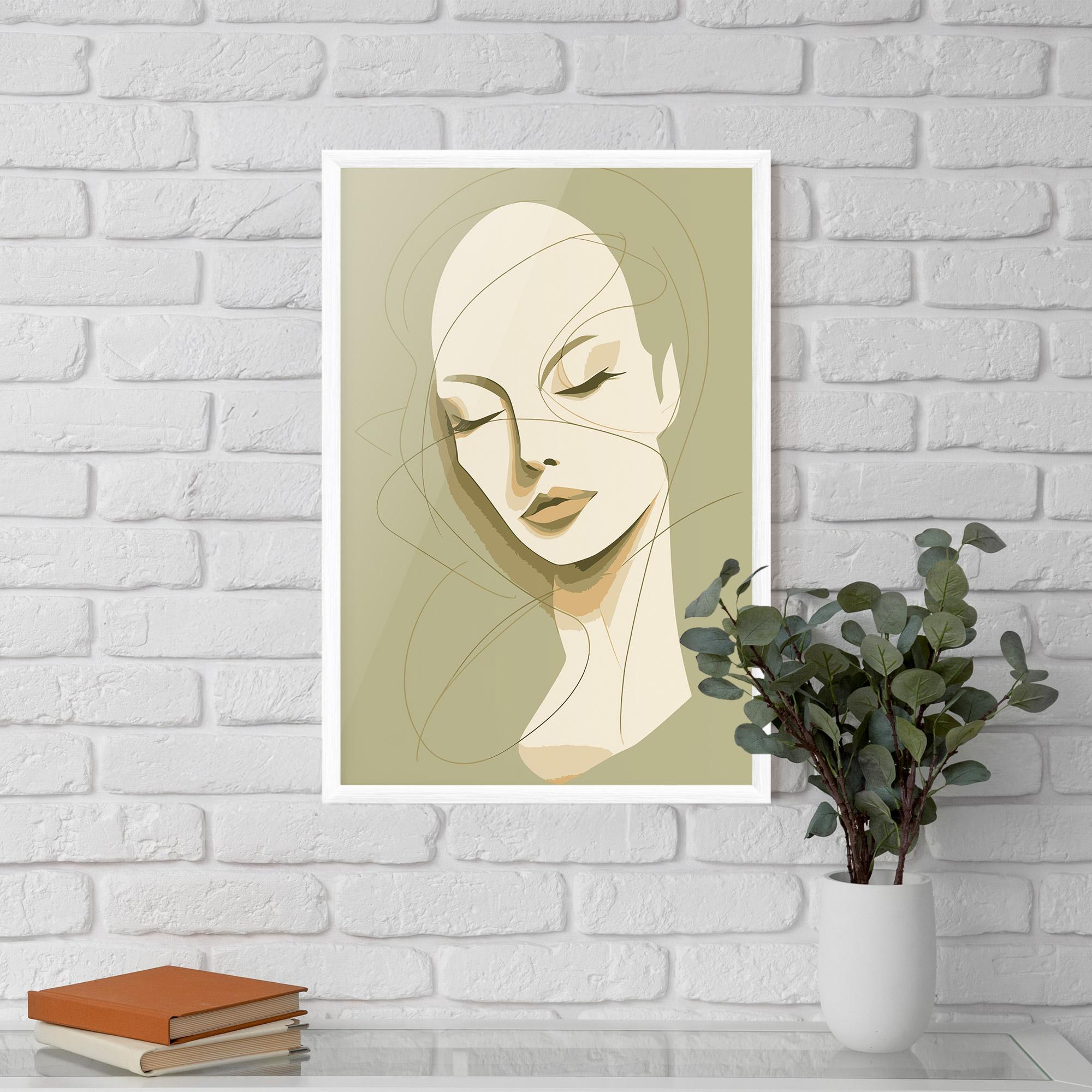 Gerahmte Poster Cream Woman Head mockup 5