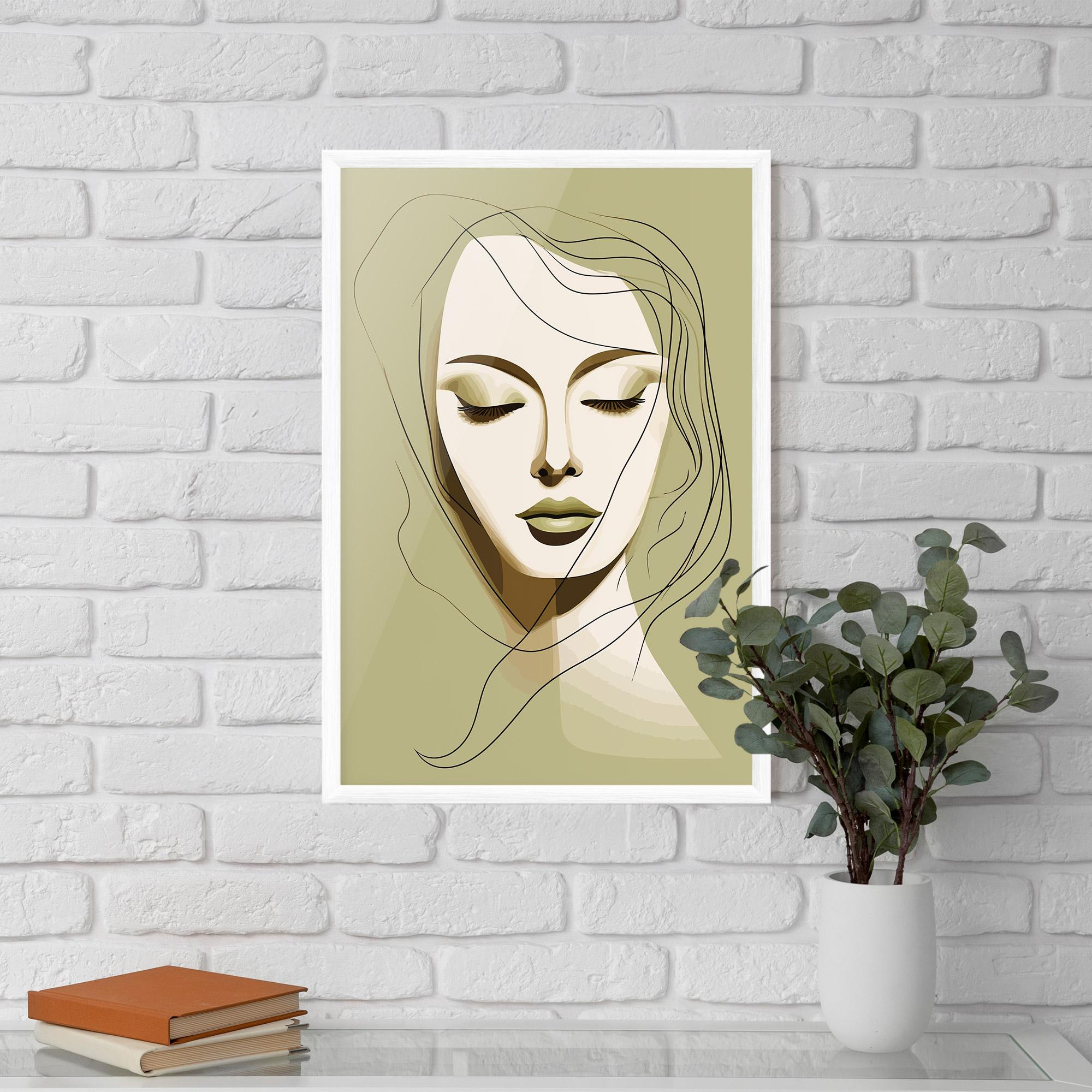 Gerahmte Poster Cream Womans Face mockup 5