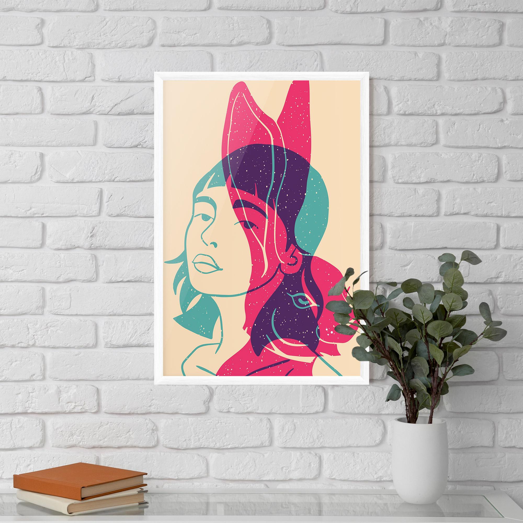 Gerahmte Poster Girl Rabbit mockup 5