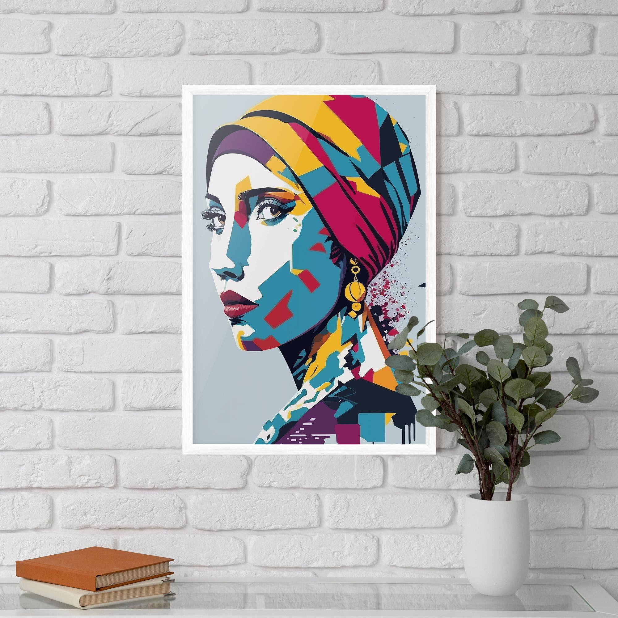 Gerahmte Poster Long Face Woman mockup 5