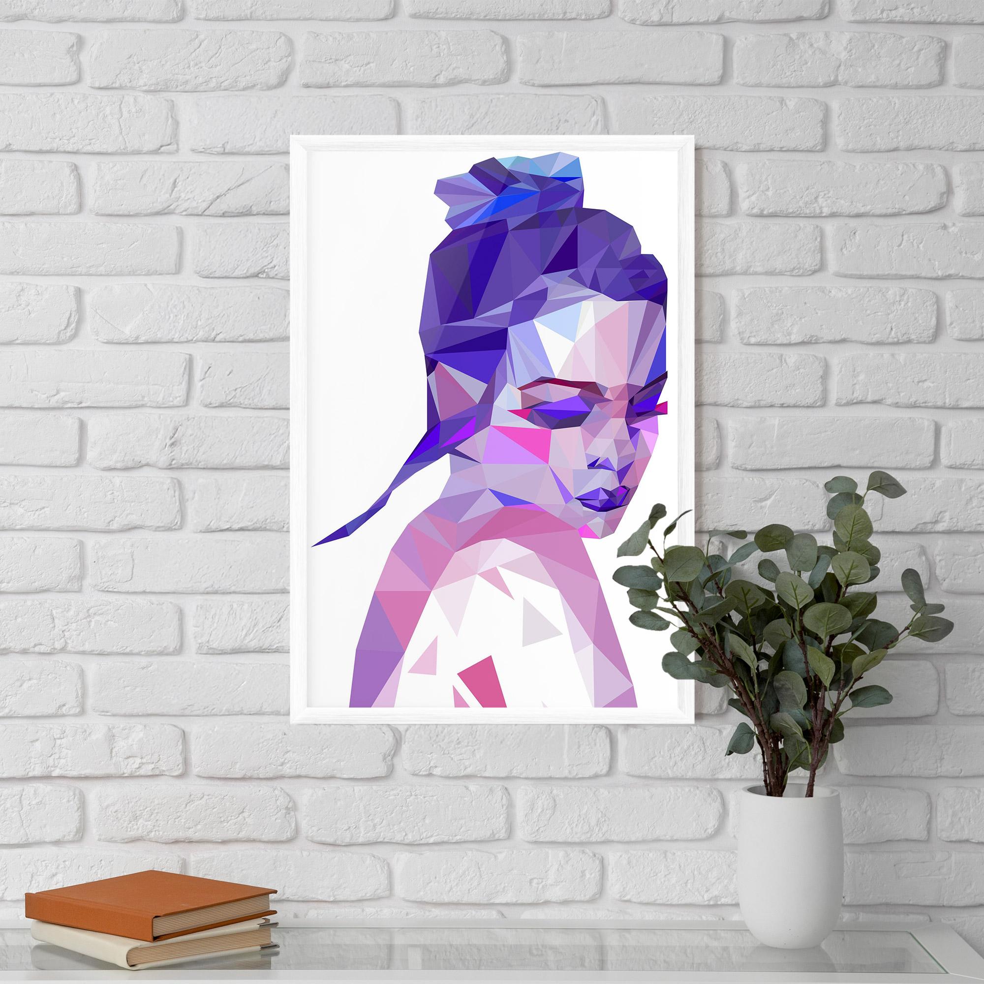 Gerahmte Poster Purple Poly Girl mockup 5