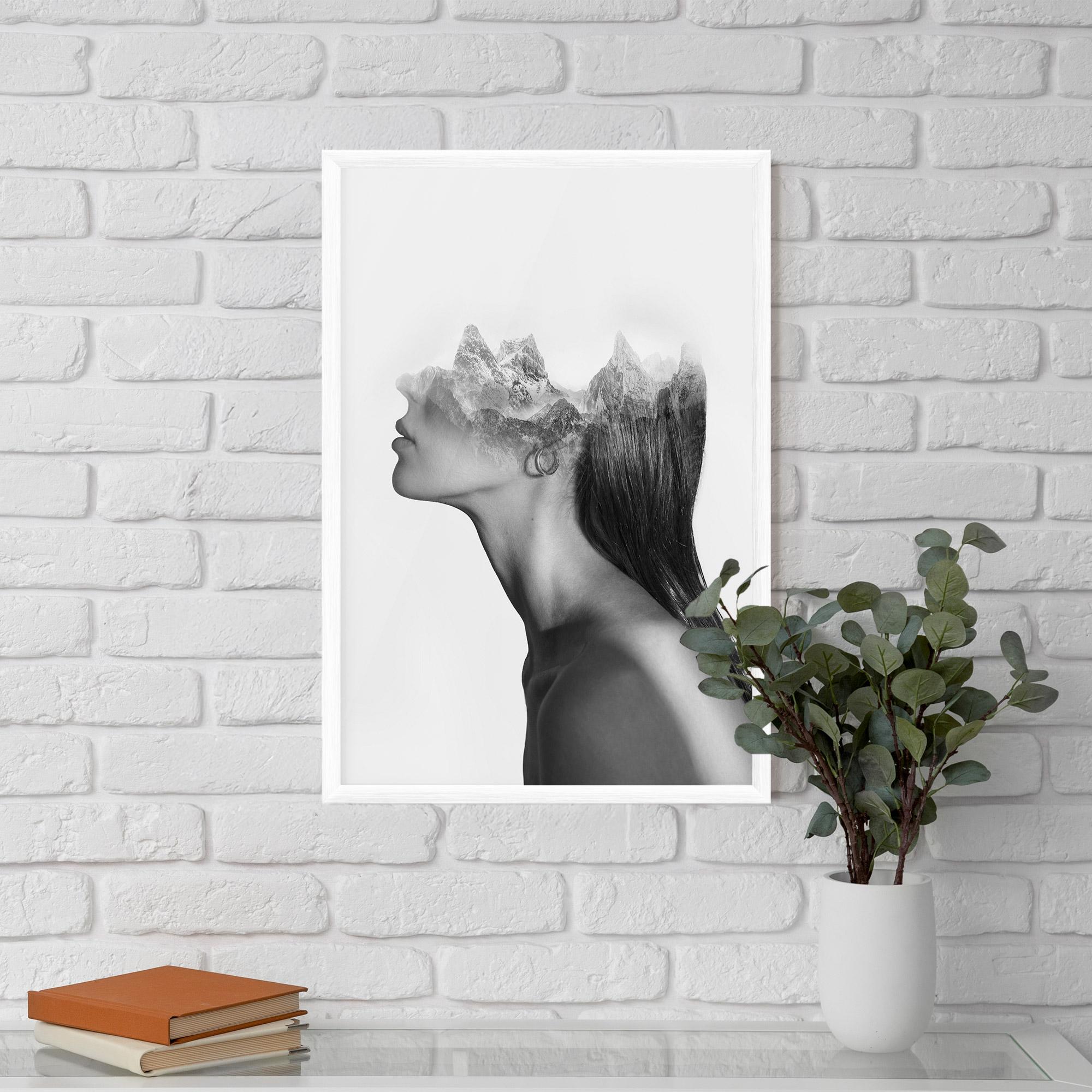 Gerahmte Poster Woman Mountains View mockup 5