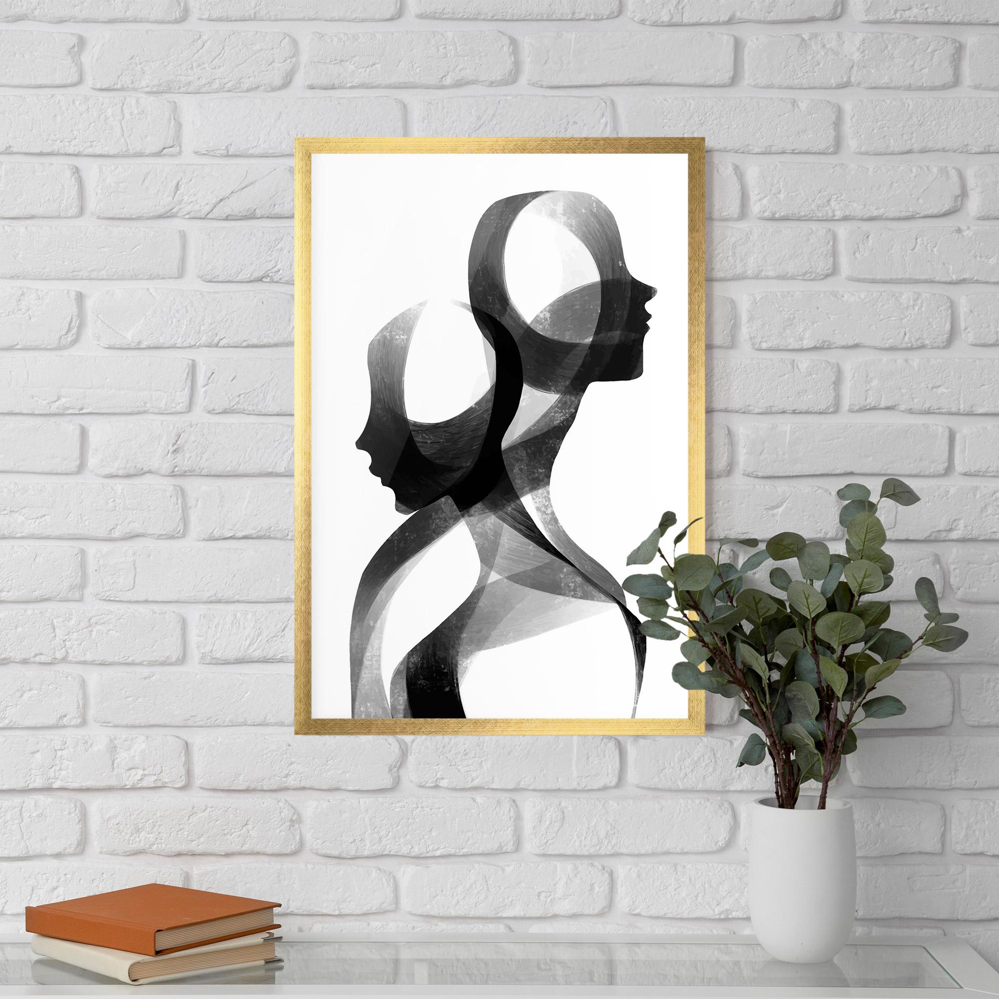 Gerahmte Poster Abstract Grey Couple mockup 5