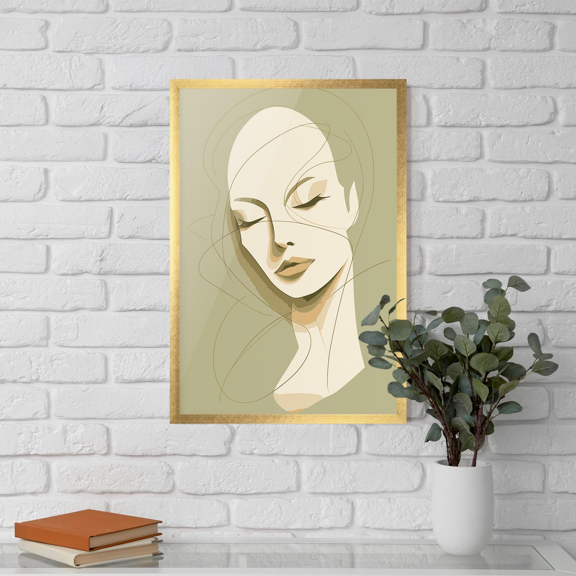 Gerahmte Poster Cream Woman Head mockup 5