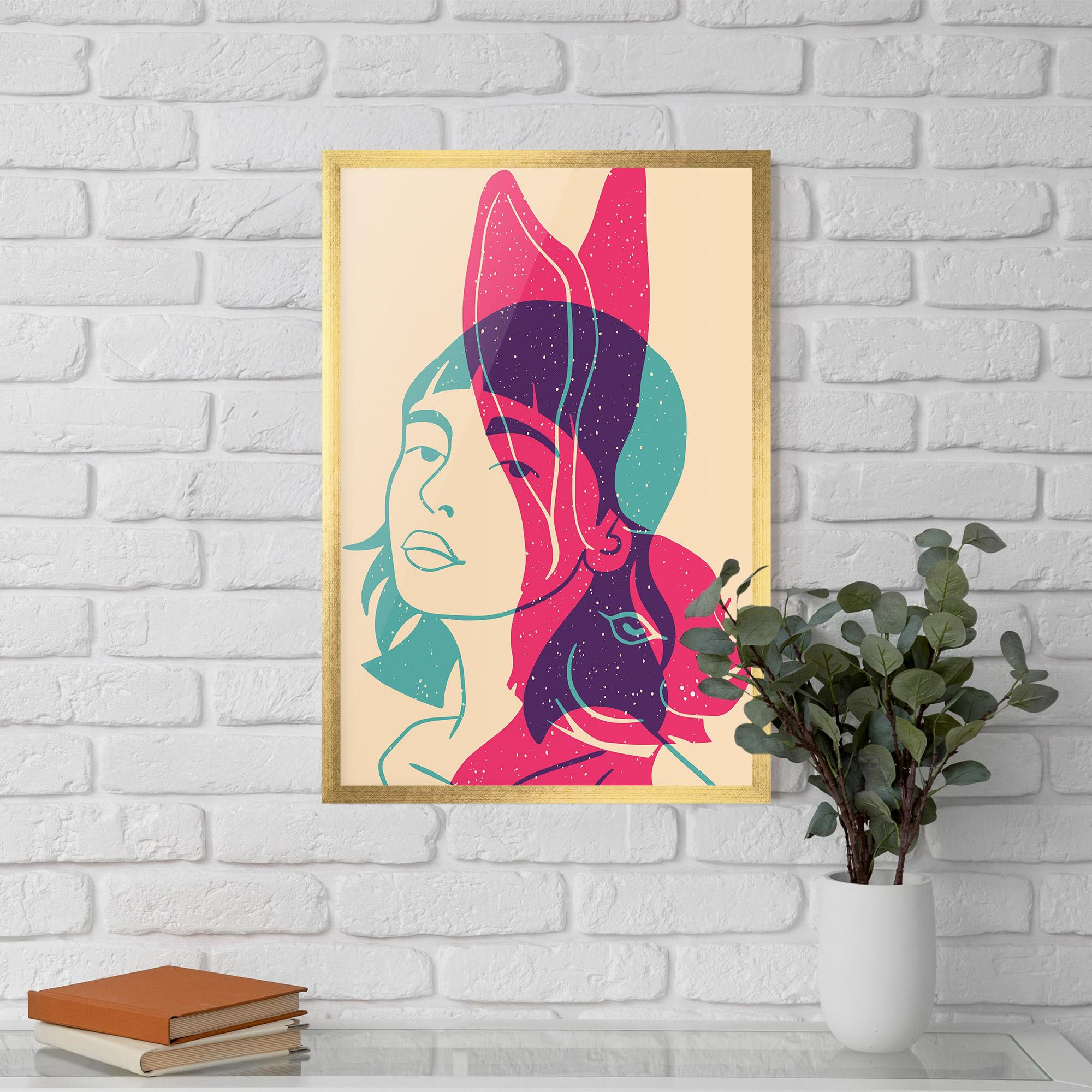 Gerahmte Poster Girl Rabbit mockup 5