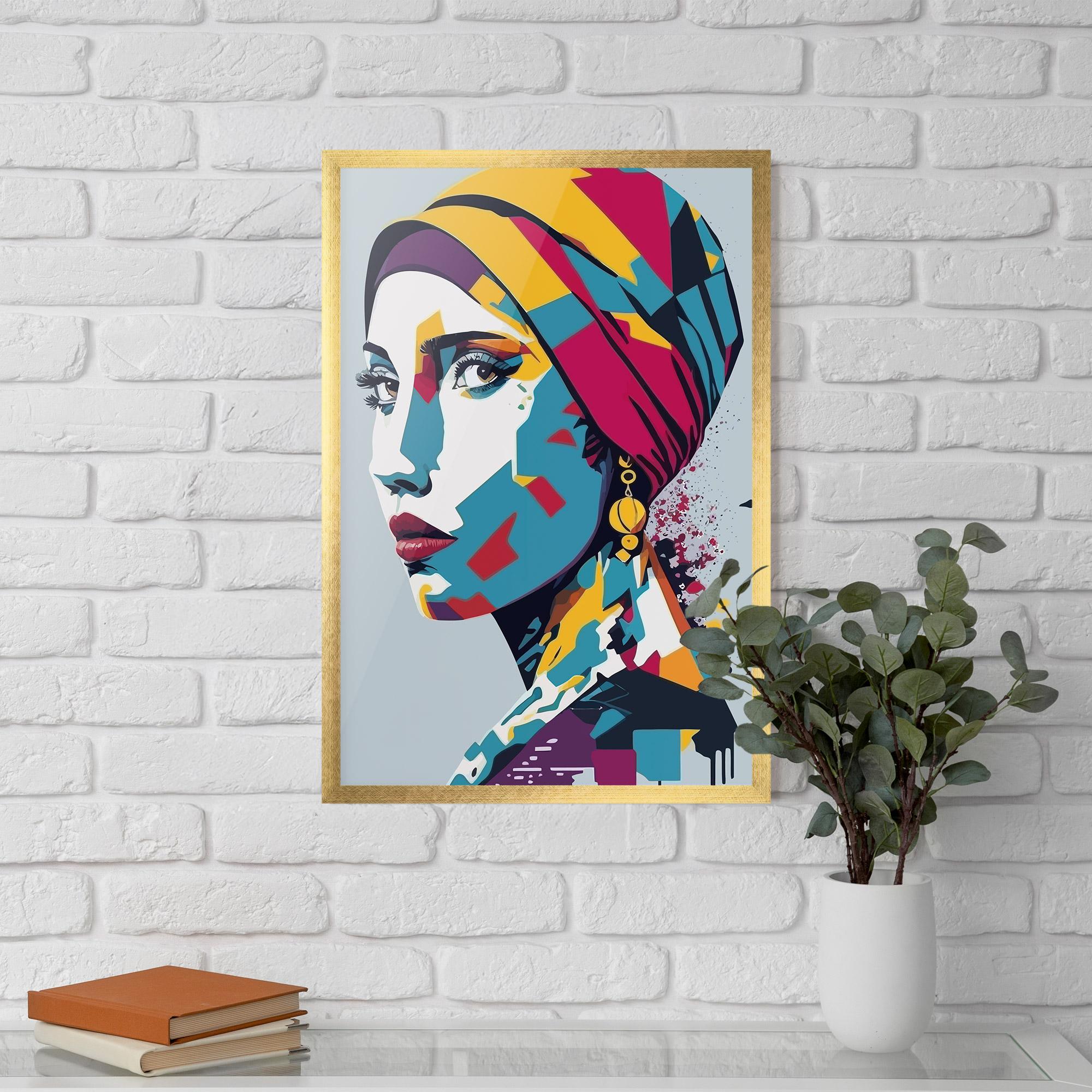 Gerahmte Poster Long Face Woman mockup 5