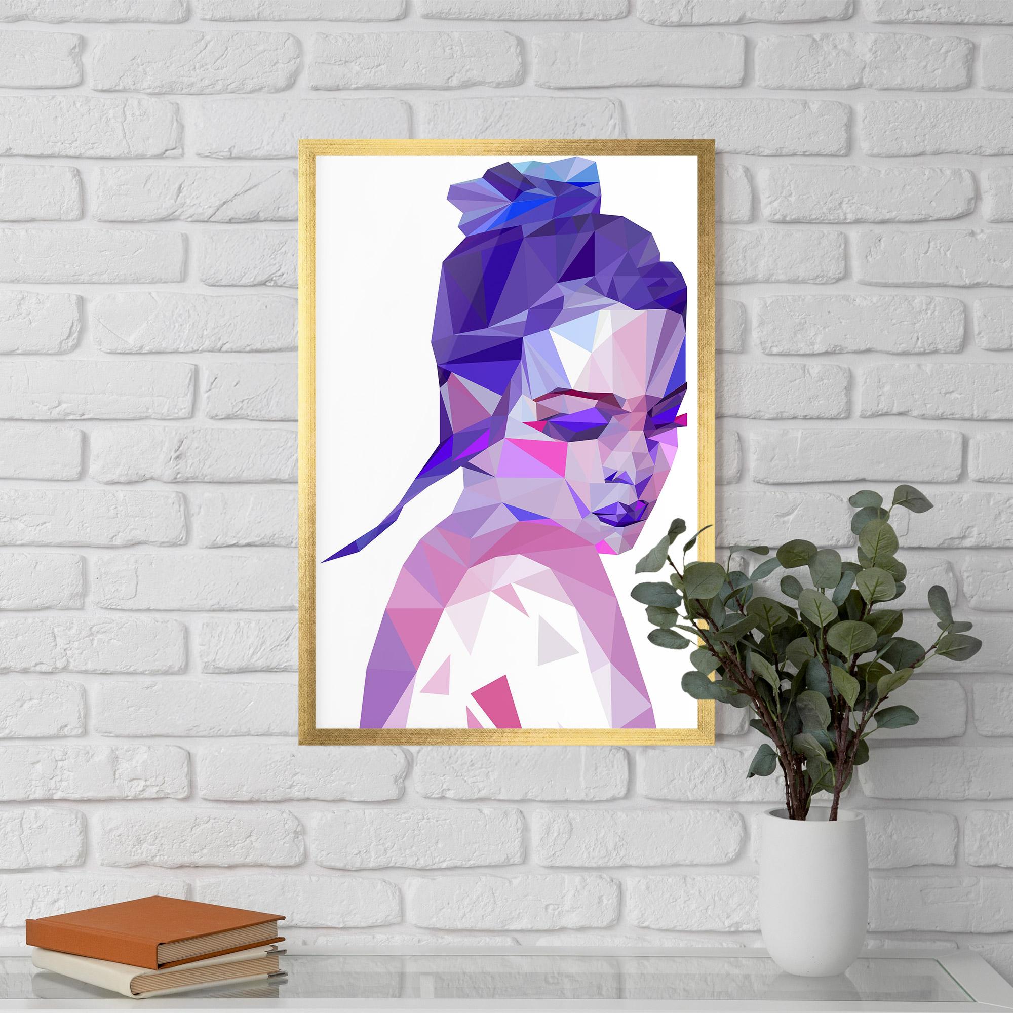 Gerahmte Poster Purple Poly Girl mockup 5