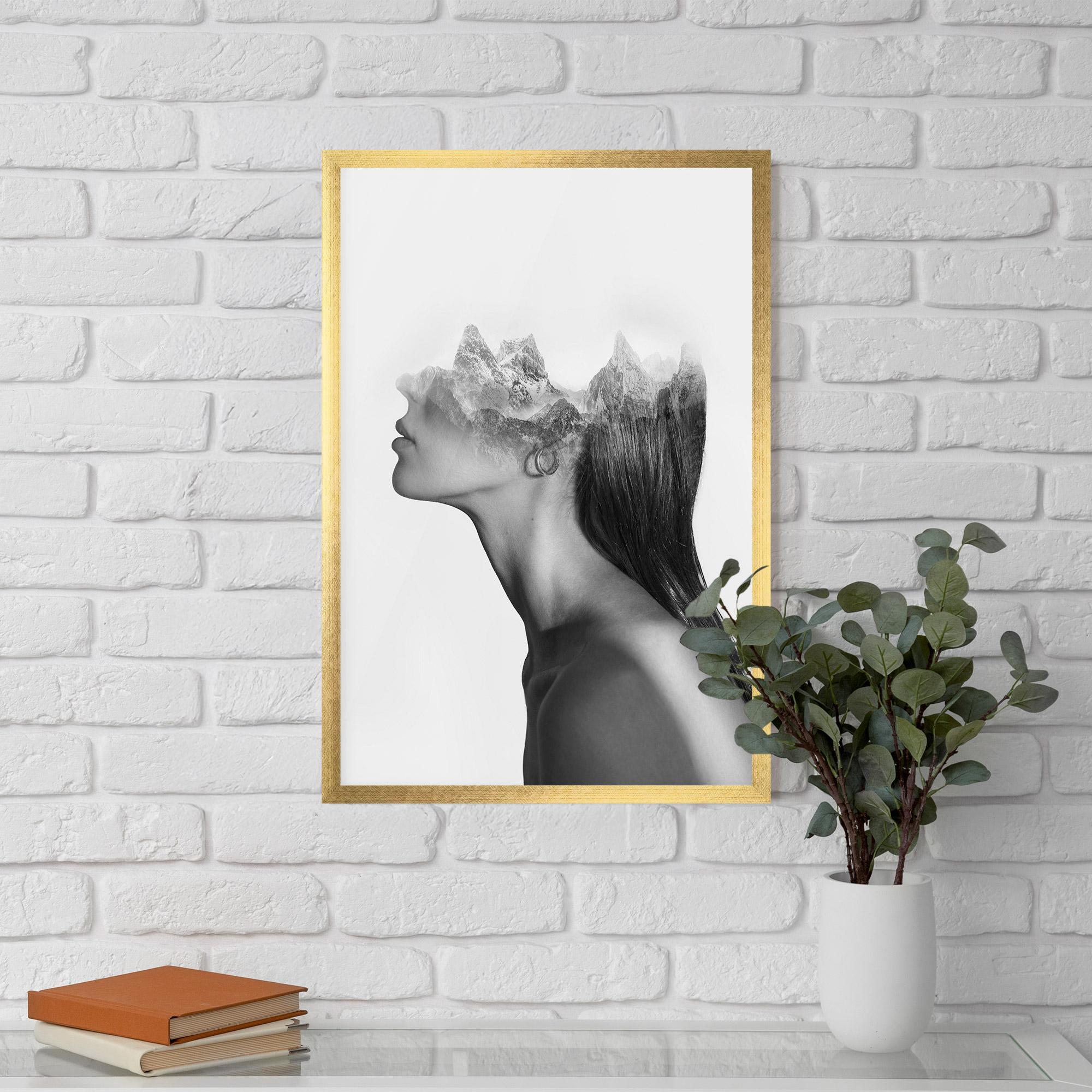 Gerahmte Poster Woman Mountains View mockup 5