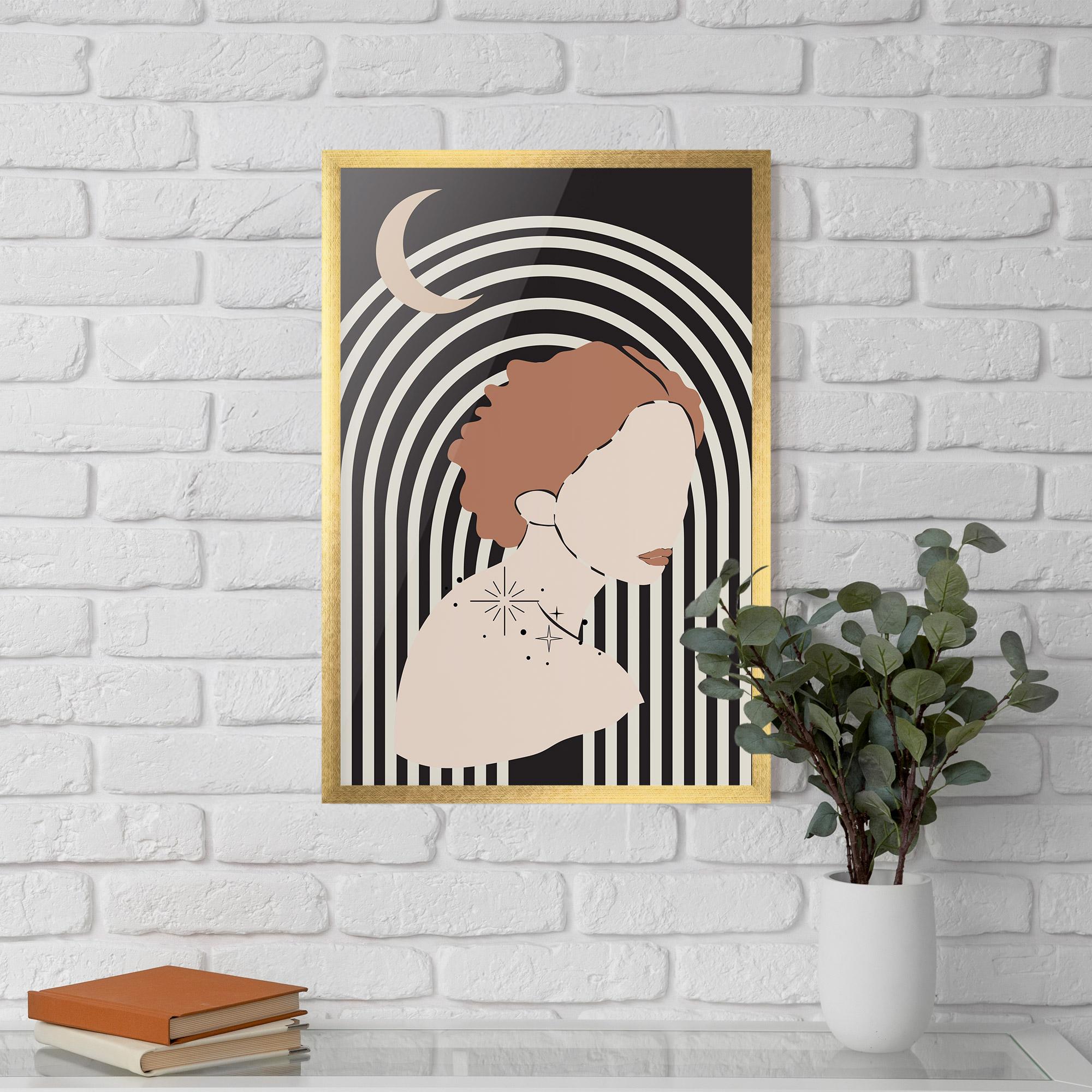 Gerahmte Poster Woman Orange Lips mockup 5