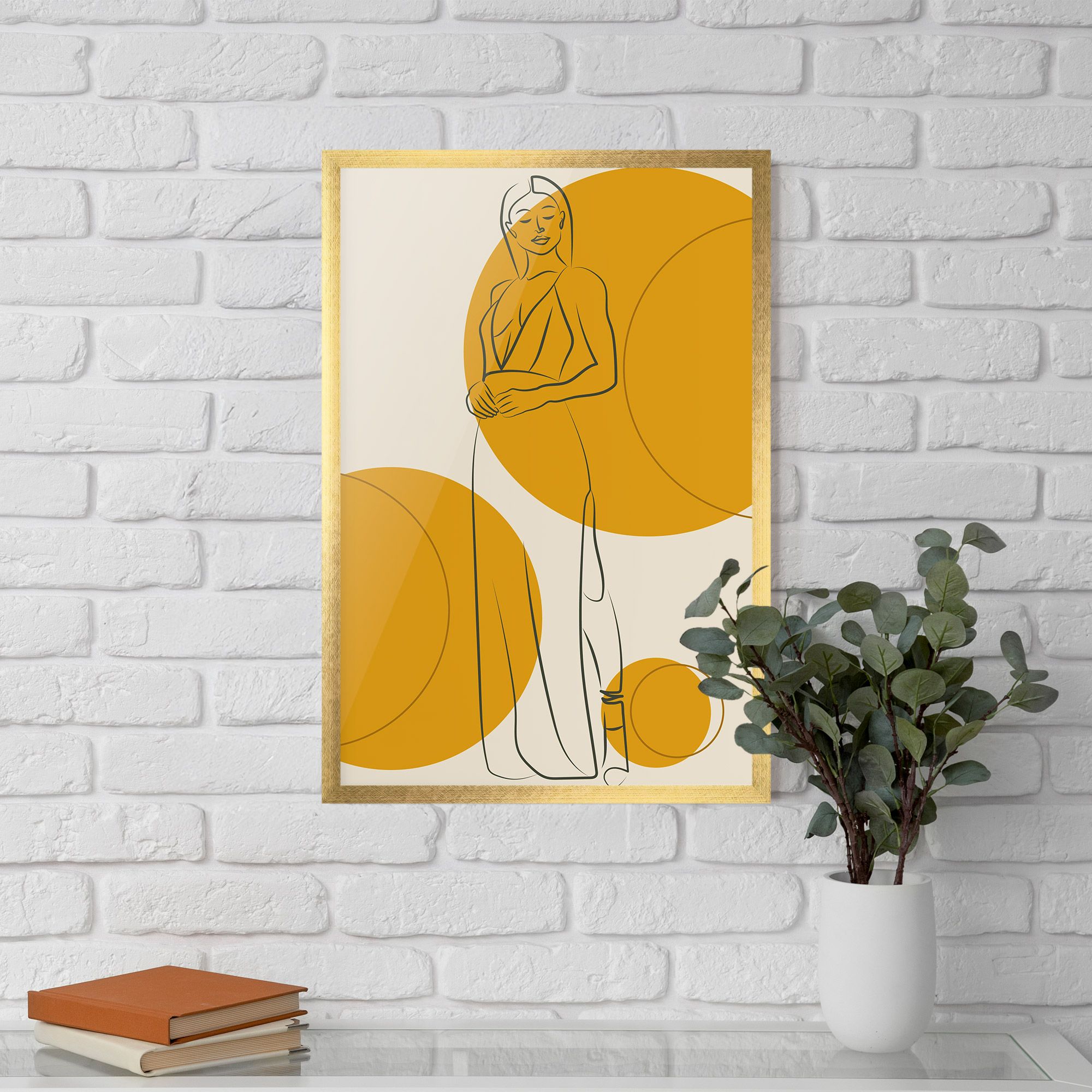 Yellow Circle Lady mockup 5