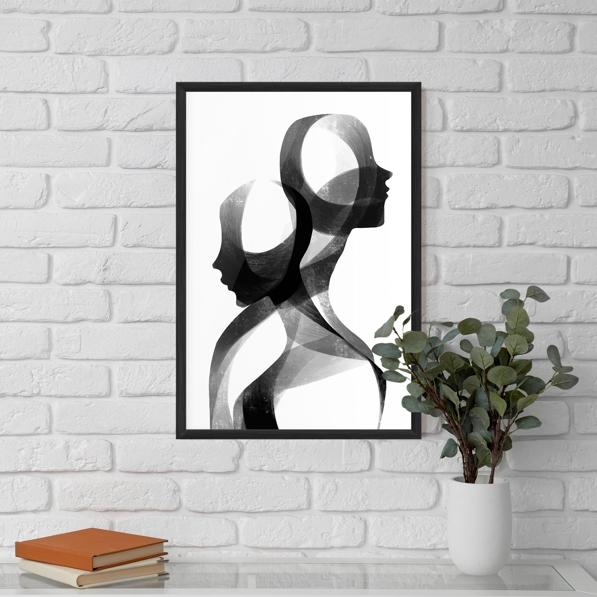 Gerahmte Poster Abstract Grey Couple mockup 5