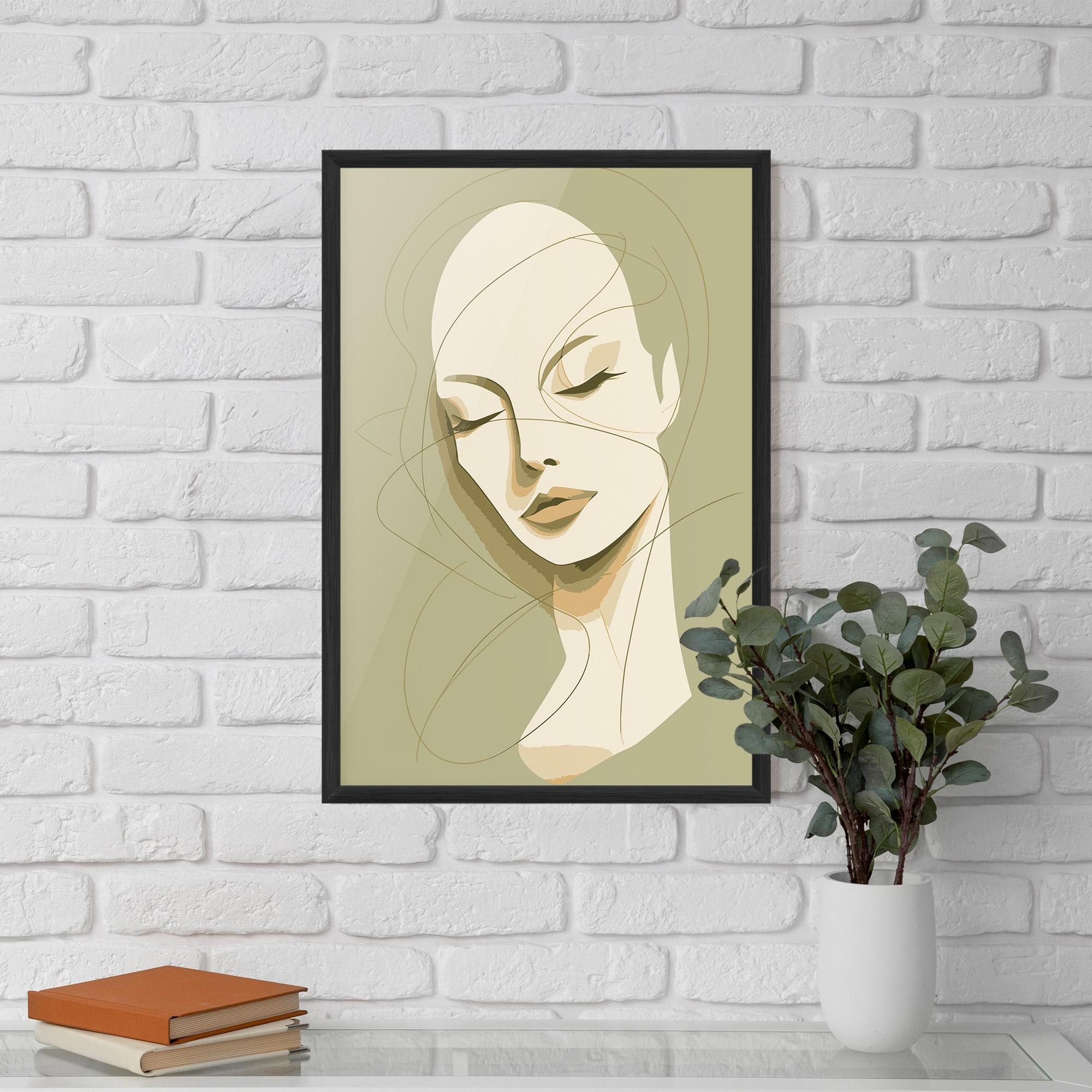 Gerahmte Poster Cream Woman Head mockup 5
