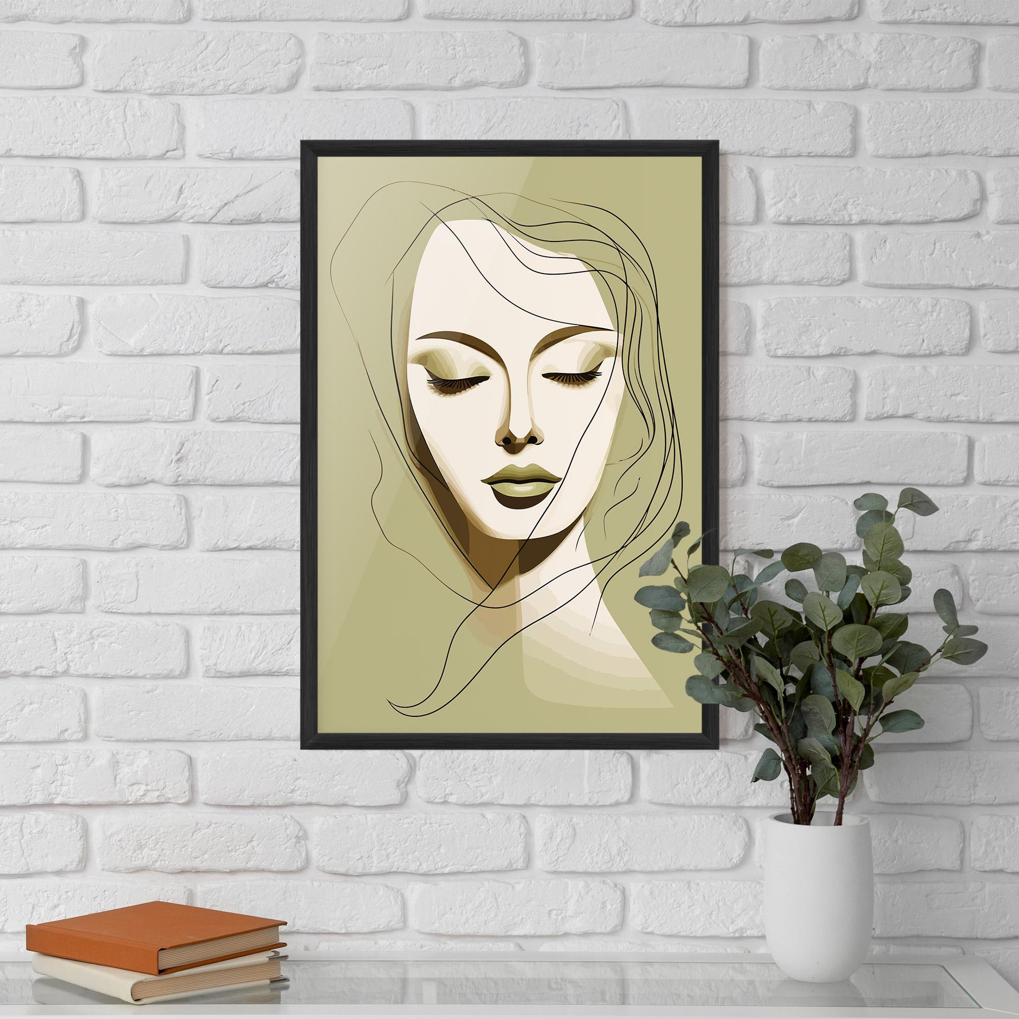 Gerahmte Poster Cream Womans Face mockup 5