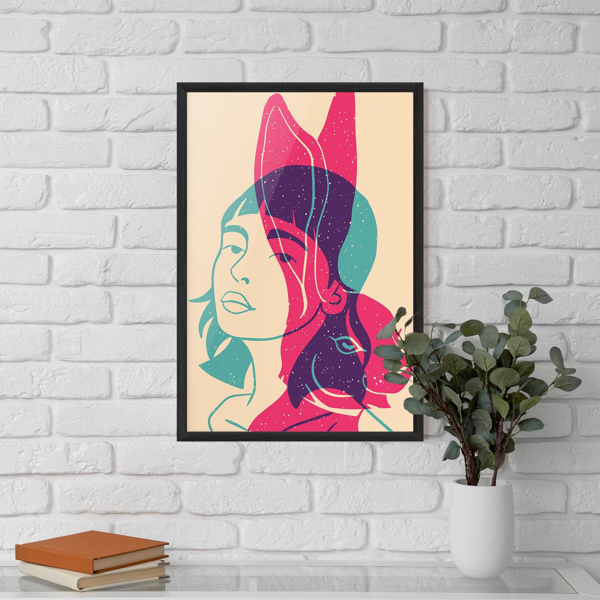 Gerahmte Poster Girl Rabbit mockup 5