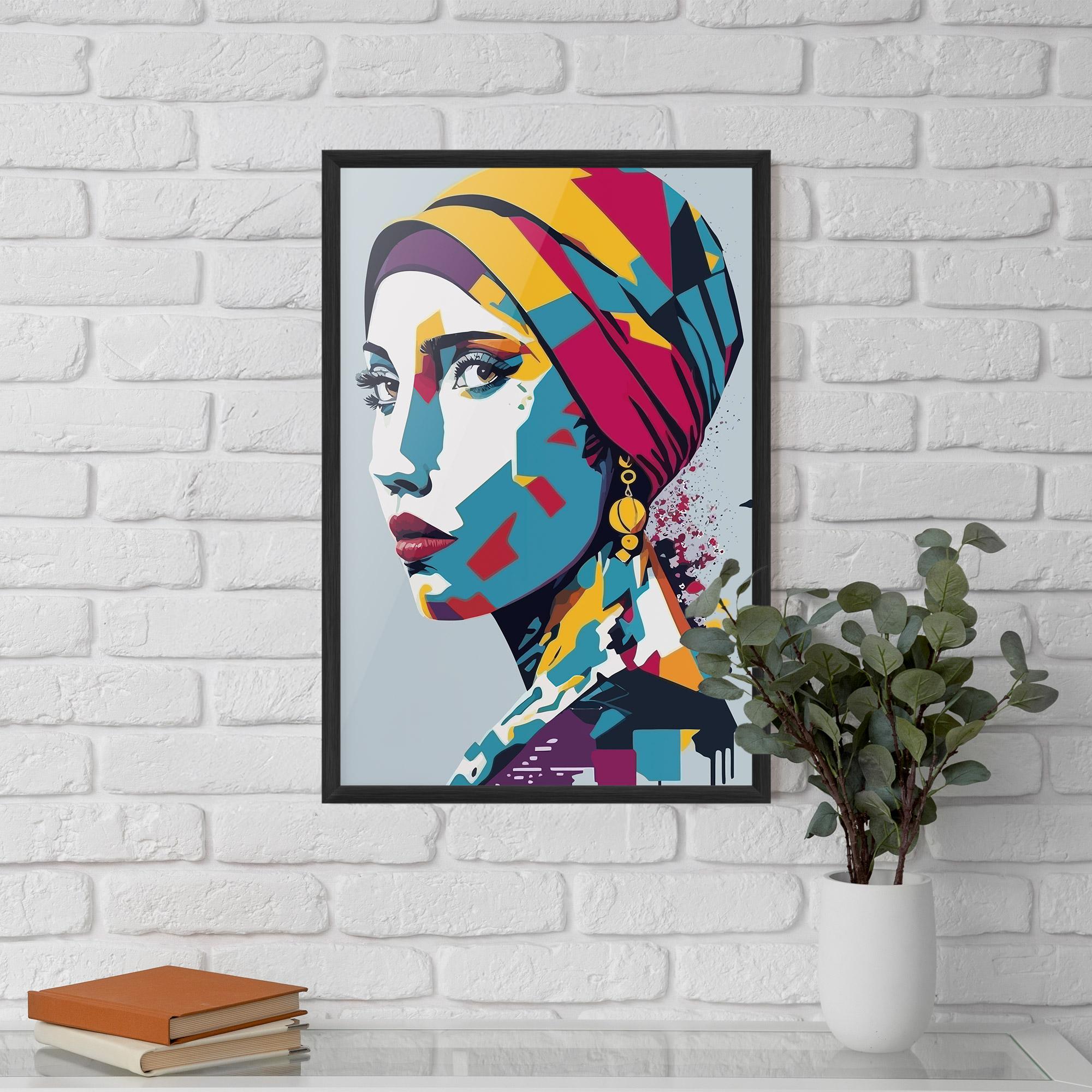 Gerahmte Poster Long Face Woman mockup 5