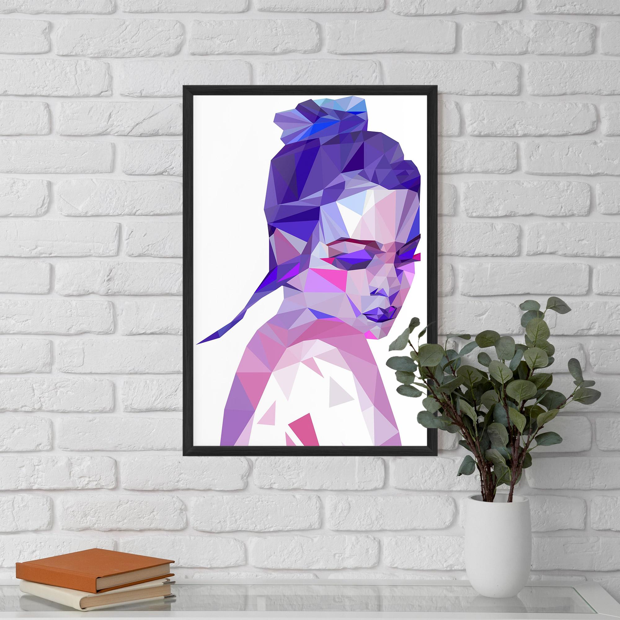 Gerahmte Poster Purple Poly Girl mockup 5