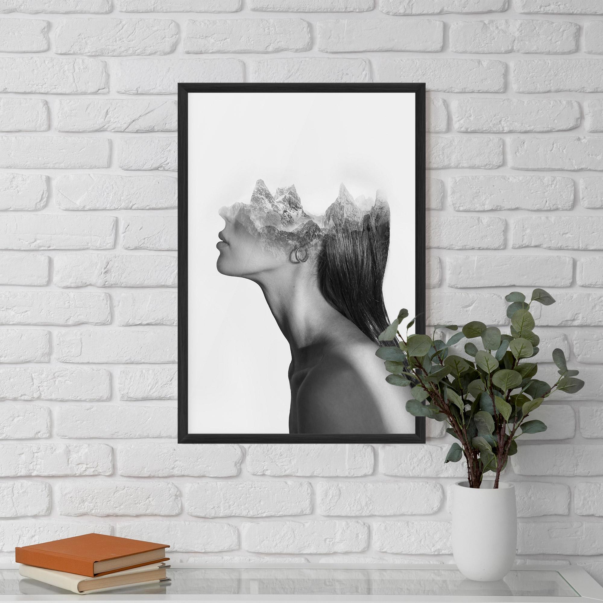 Gerahmte Poster Woman Mountains View mockup 5