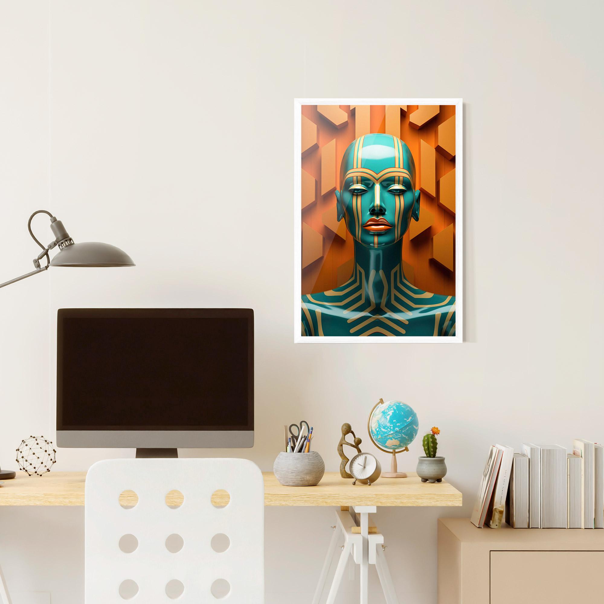 Gerahmte Poster Abstract Blue Woman mockup 6