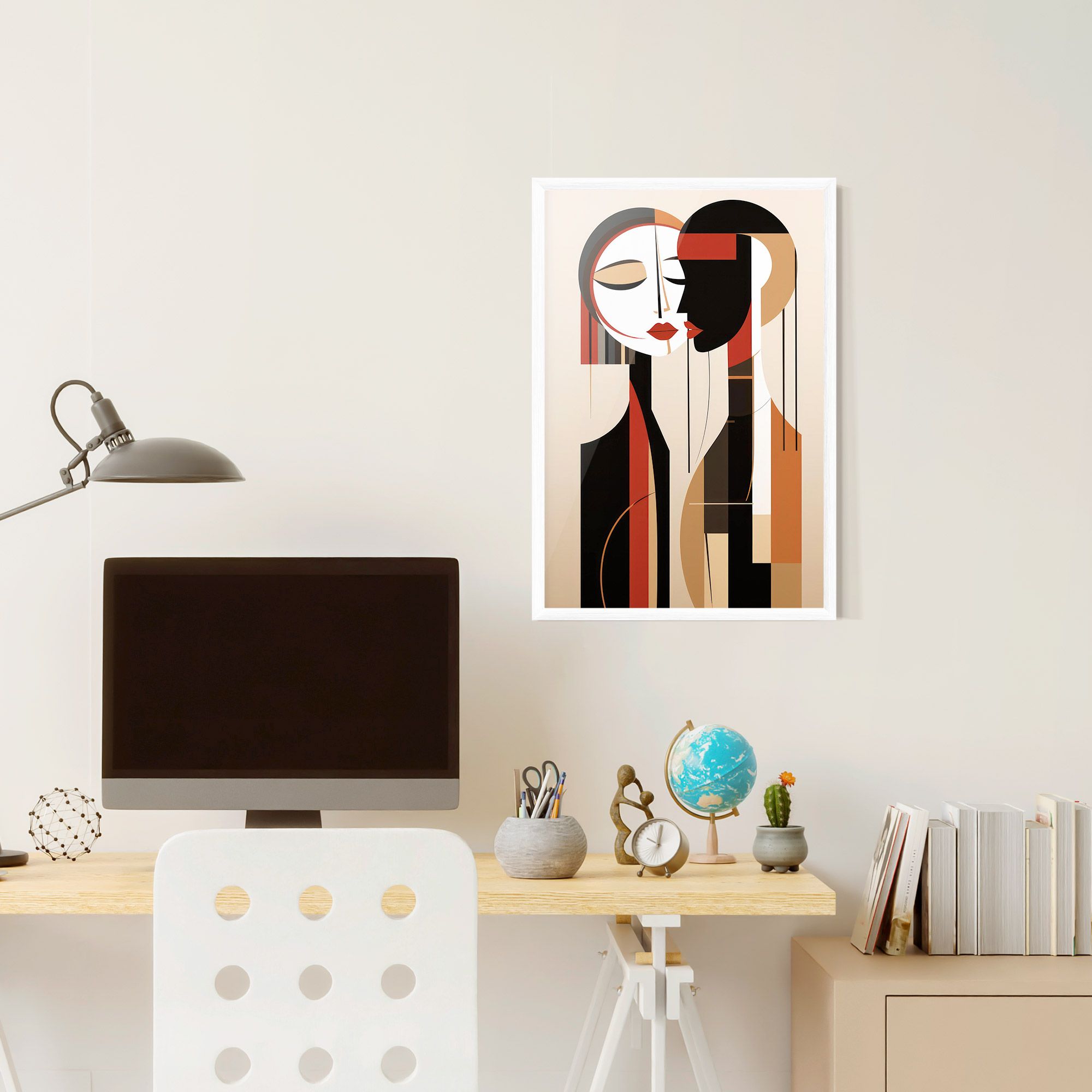 Abstract Couple Kissing mockup 6