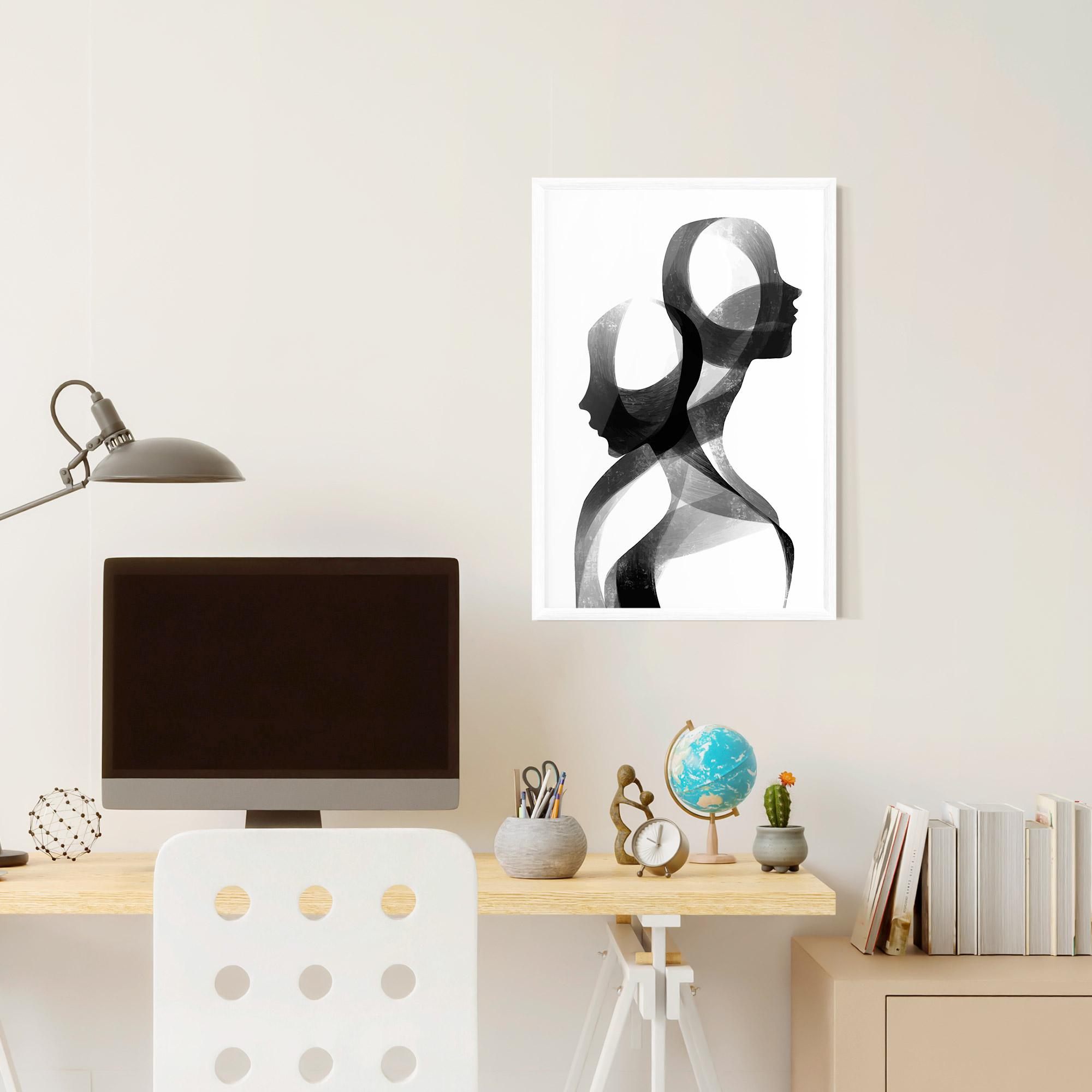 Gerahmte Poster Abstract Grey Couple mockup 6