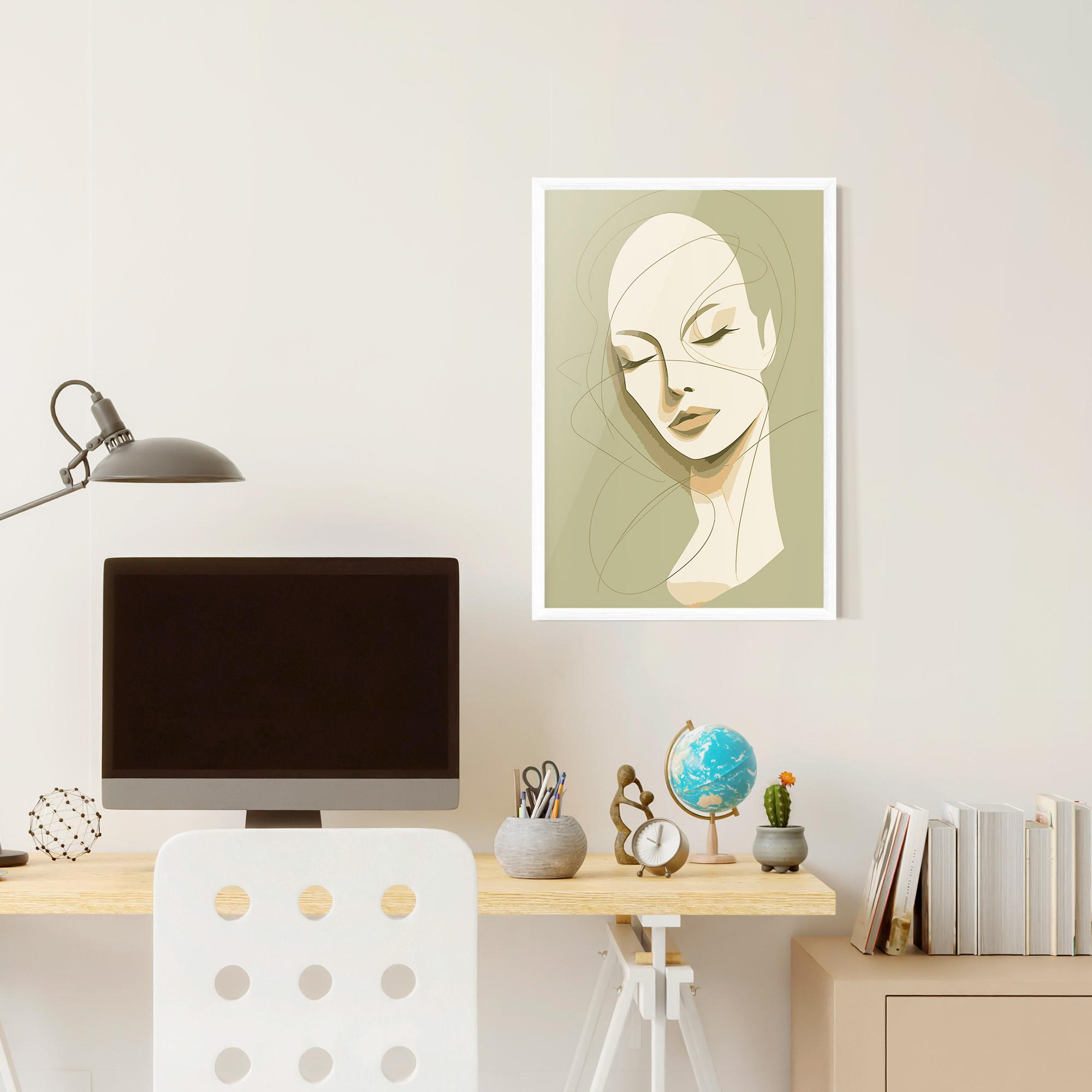 Gerahmte Poster Cream Woman Head mockup 6