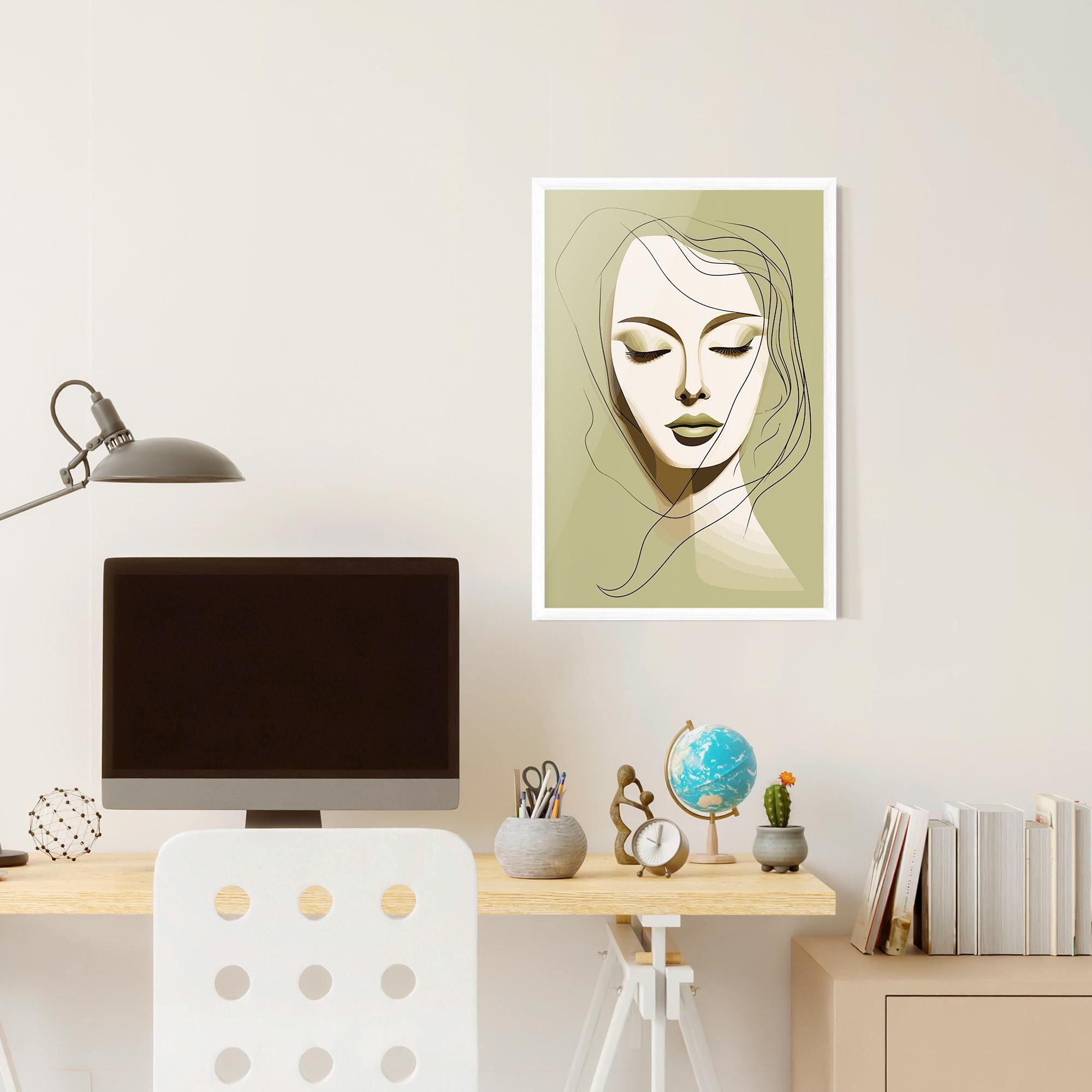 Gerahmte Poster Cream Womans Face mockup 6