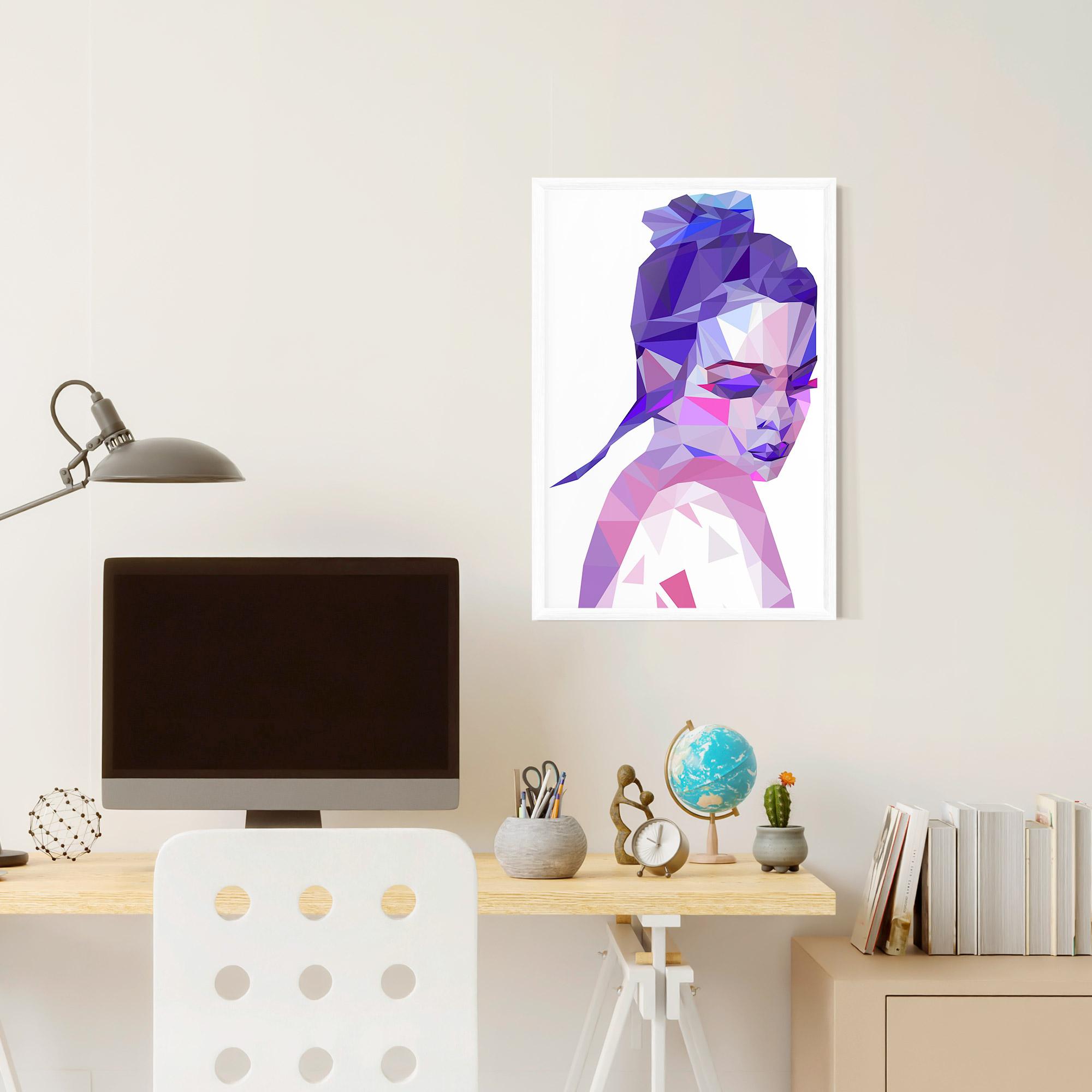Gerahmte Poster Purple Poly Girl mockup 6