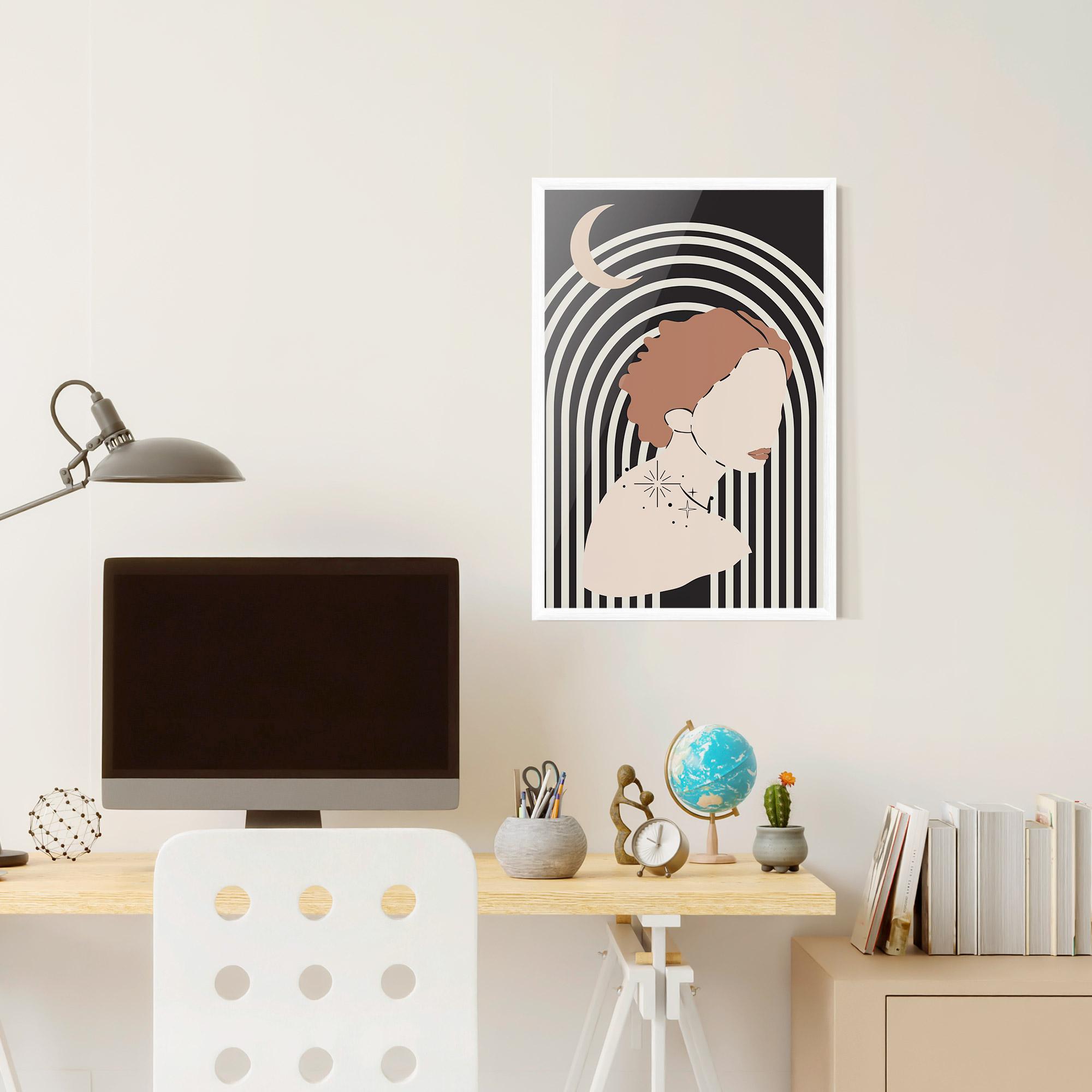 Gerahmte Poster Woman Orange Lips mockup 6