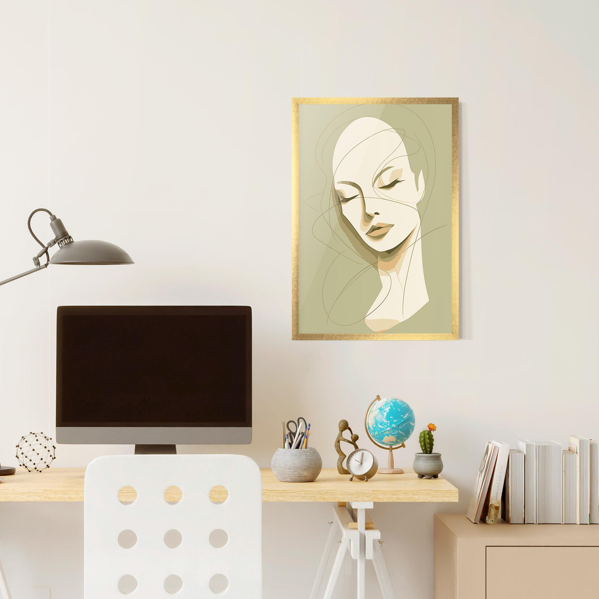 Gerahmte Poster Cream Woman Head mockup 6