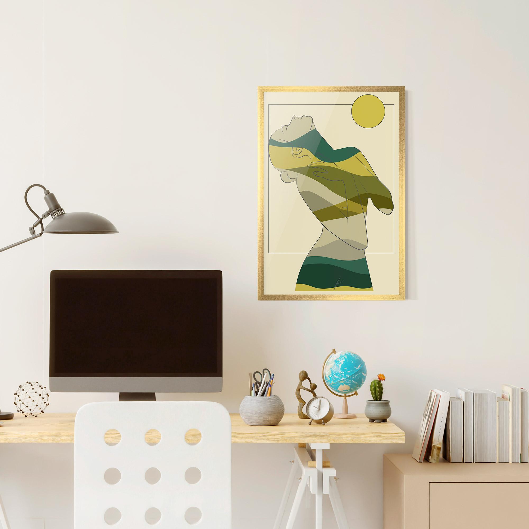 Gerahmte Poster Green Nature Woman mockup 6