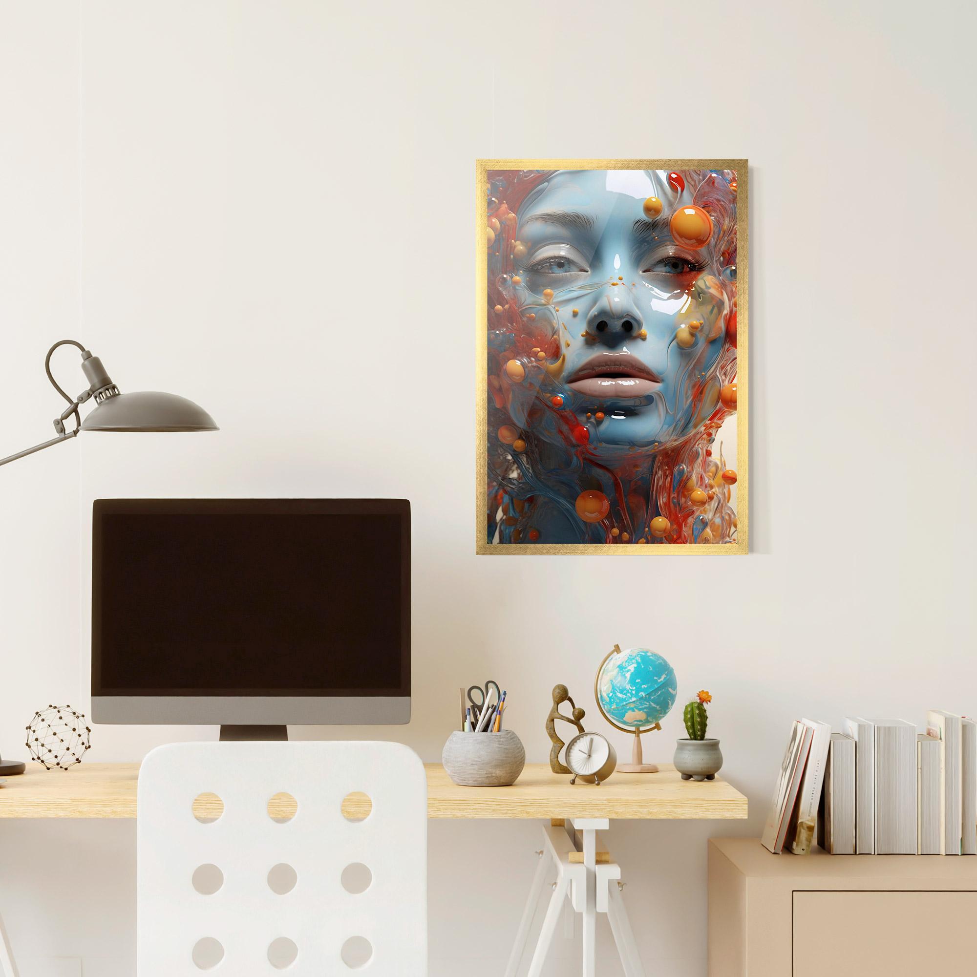 Gerahmte Poster Pretty Blue Face mockup 6