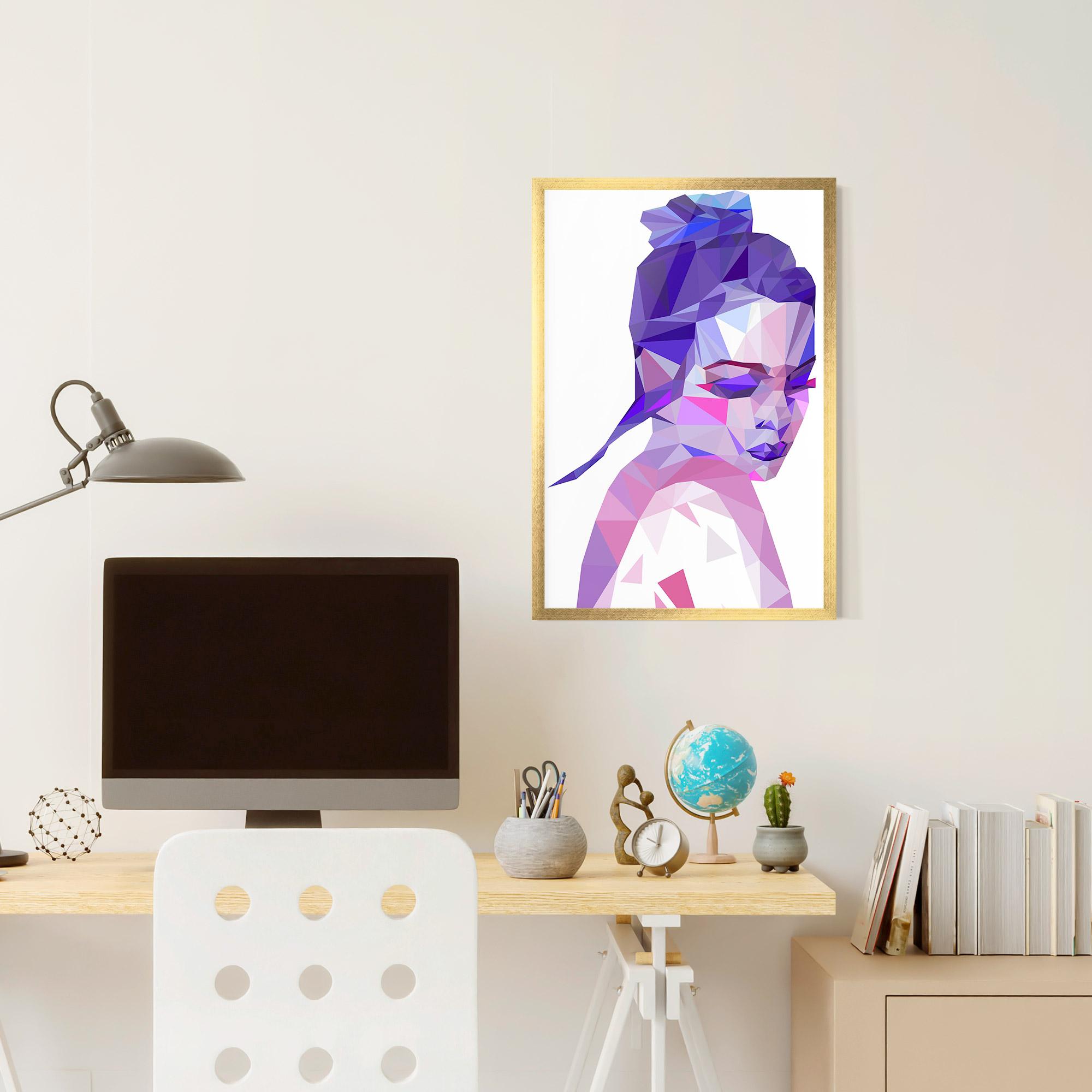 Gerahmte Poster Purple Poly Girl mockup 6
